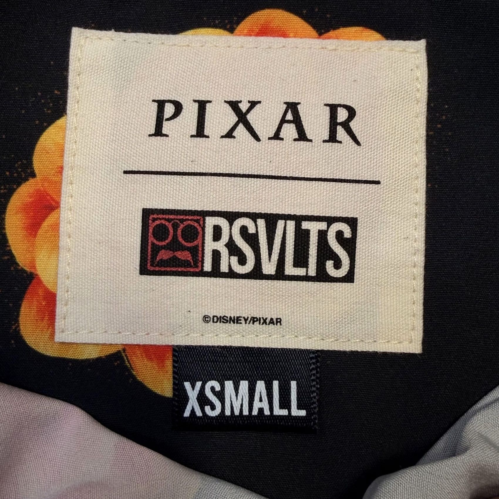 Disney RSVLTS Pixar Shirt Mens XS Black Floral KUNUFLEX Button Up Short Sleeve Disney Size US XS / EU 42 / 0 - 4 Thumbnail