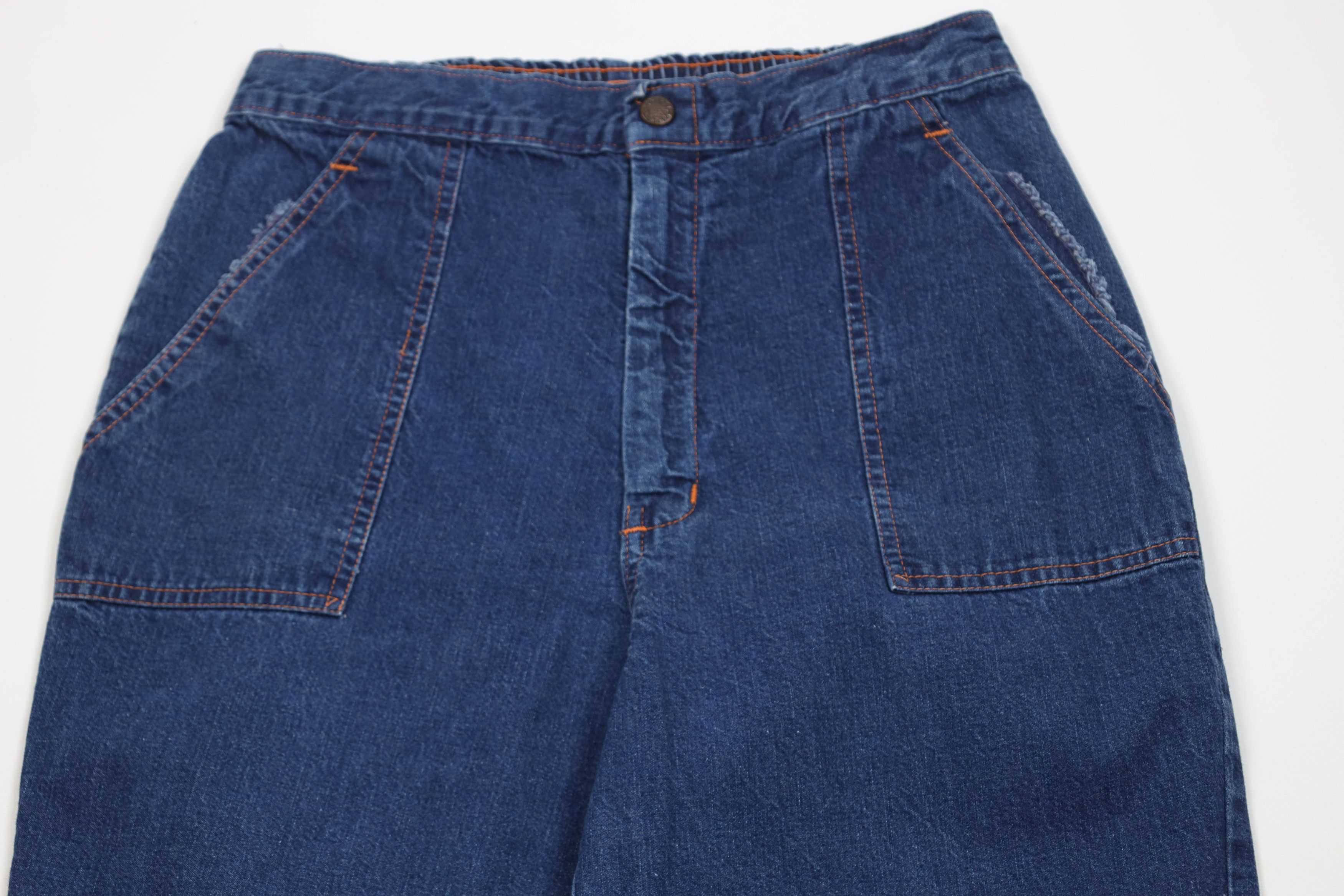 Vintage Vintage 70s Streetwear Utility Wide Leg Bell Bottoms Jeans Size 27" / US 4 / IT 40 - 2 Thumbnail