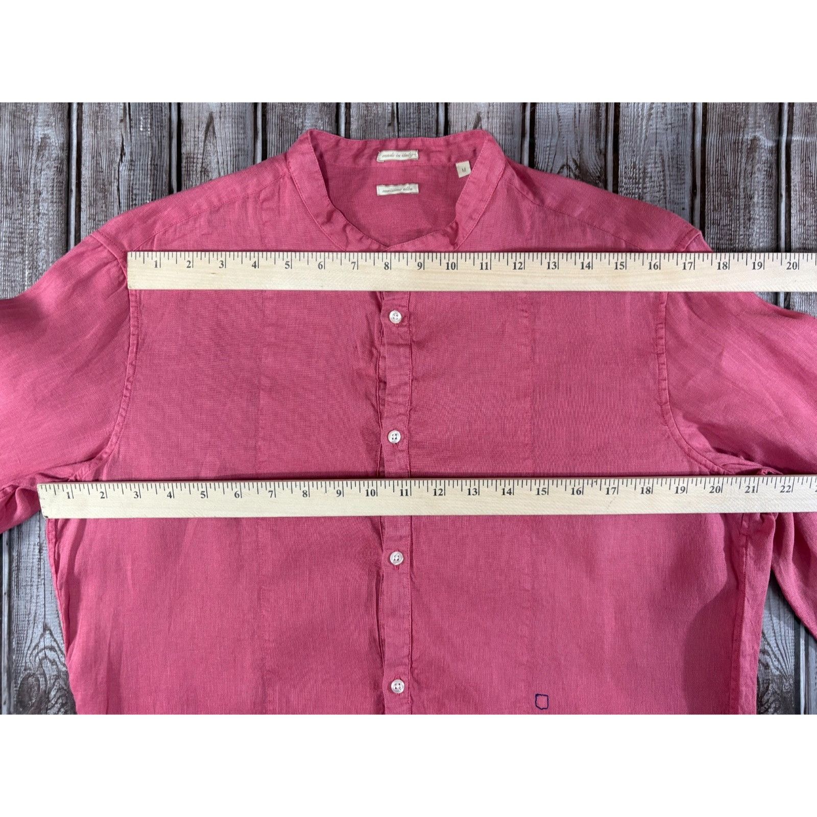 Massimo Alba MASSIMO ALBA Kos Band Collar linen shirt sz M color pink Mad Size US M / EU 48-50 / 2 - 6 Thumbnail