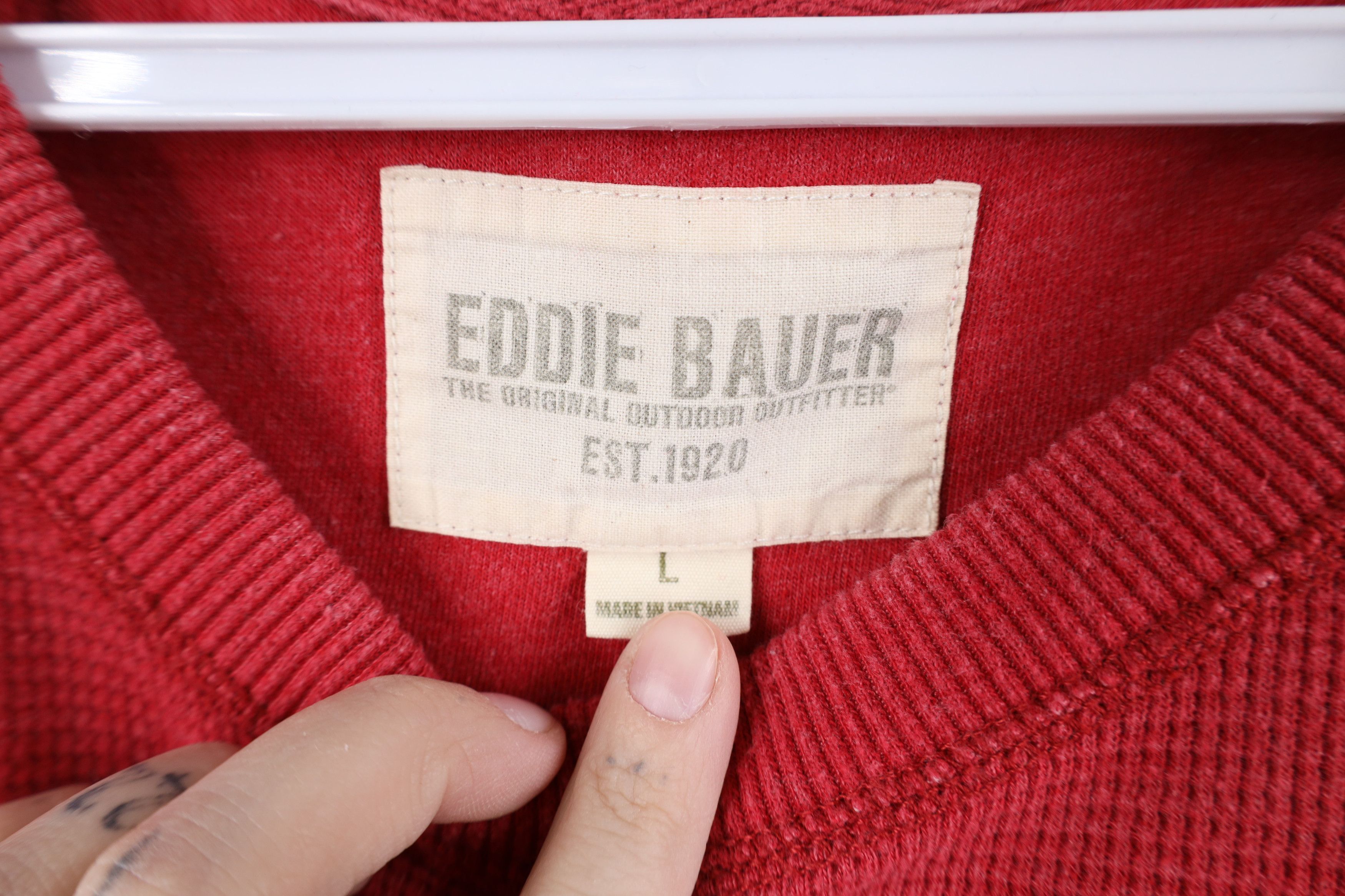 Eddie Bauer Vintage Y2K Eddie Bauer Waffle Knit Long Sleeve T-Shirt Size US L / EU 52-54 / 3 - 4 Thumbnail