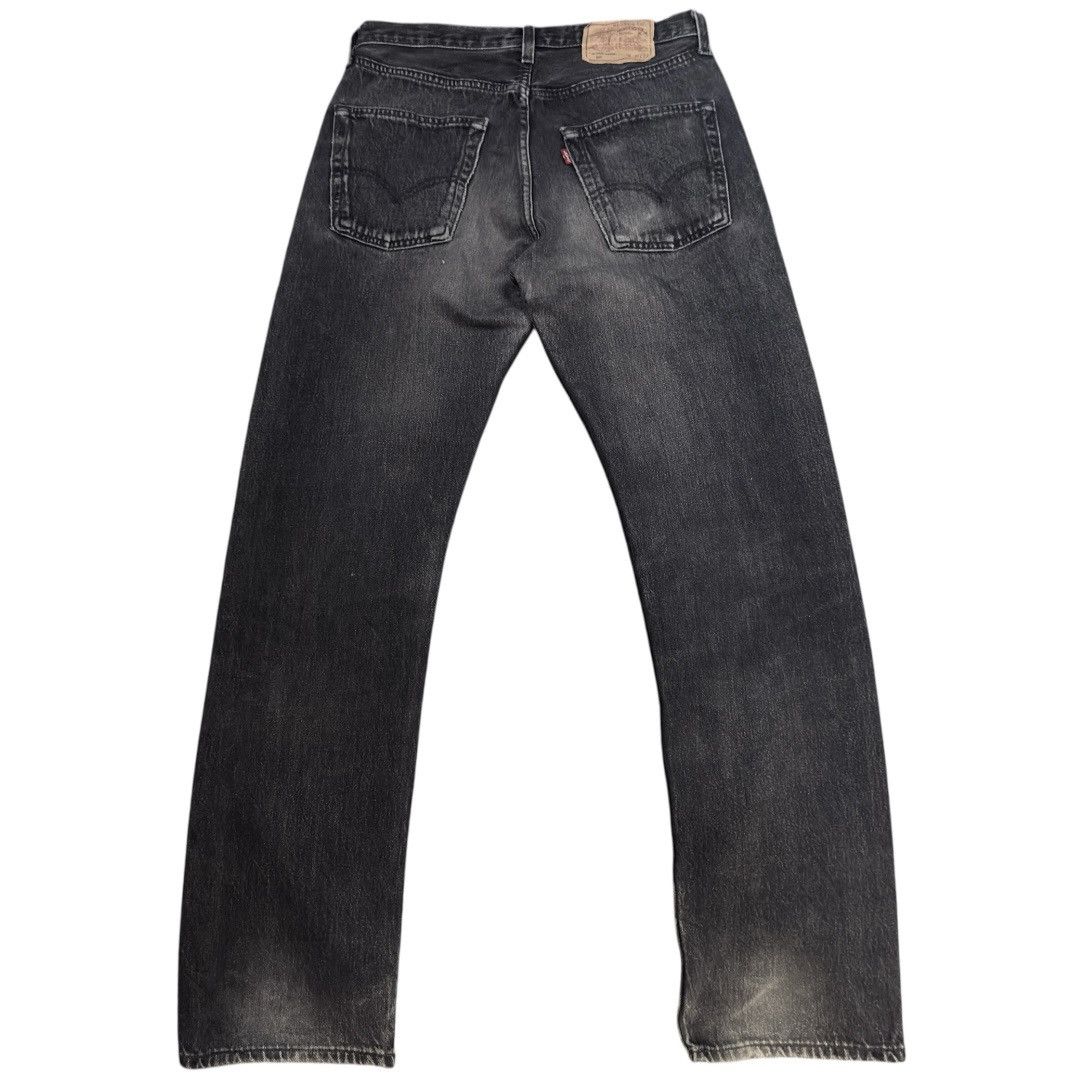 Le Grande Bleu (L.G.B.) Vintage 90s Y2K Levis 501 Black Sun Faded Denim HG LGB Style Size US 31 - 2 Thumbnail