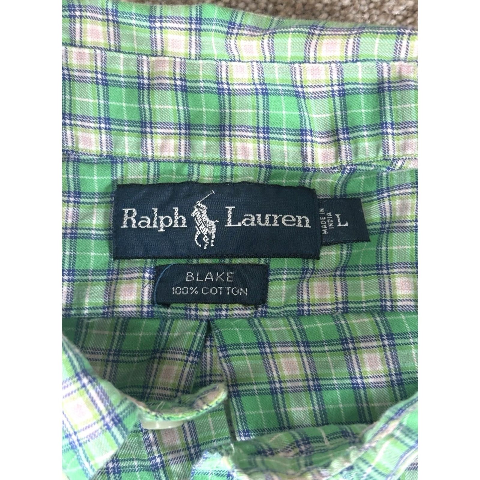 Ralph Lauren Ralph Lauren Blake Green Multicolor Plaid Button-Up Shirt Pony Long Sleeve Large Mens Regular Cotton Button-Front Shirt Size US L / EU 52-54 / 3 - 3 Thumbnail