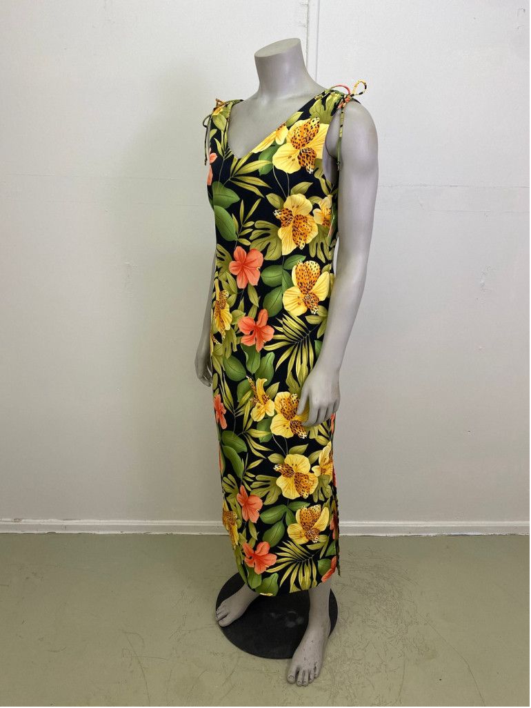 Vintage 1990’s Tropical Print Maxi Resort Wear Dress Size M / US 6-8 / IT 42-44 - 9 Thumbnail