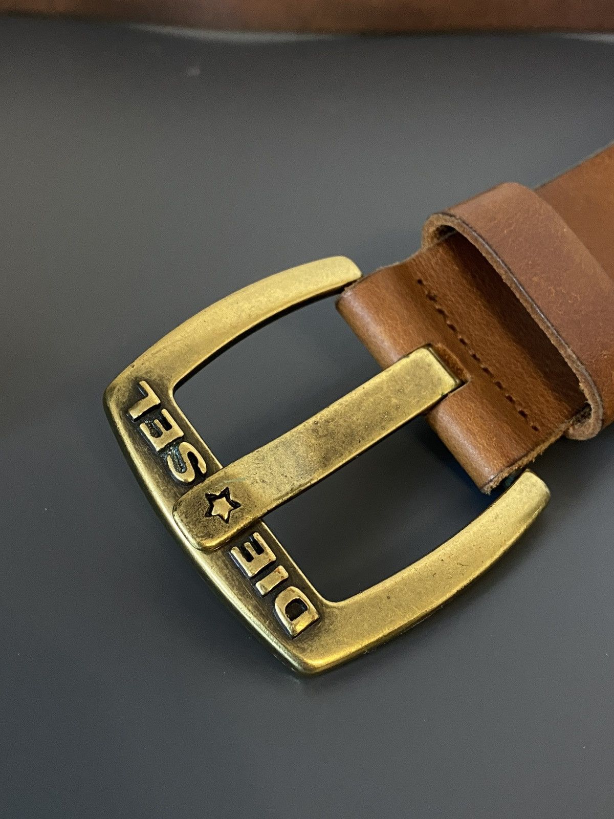 Diesel 🔥 VINTAGE 2000s DIESEL Y2K RARE RETRO BROWN LEATHER BELT🔥 Size ONE SIZE - 2 Thumbnail