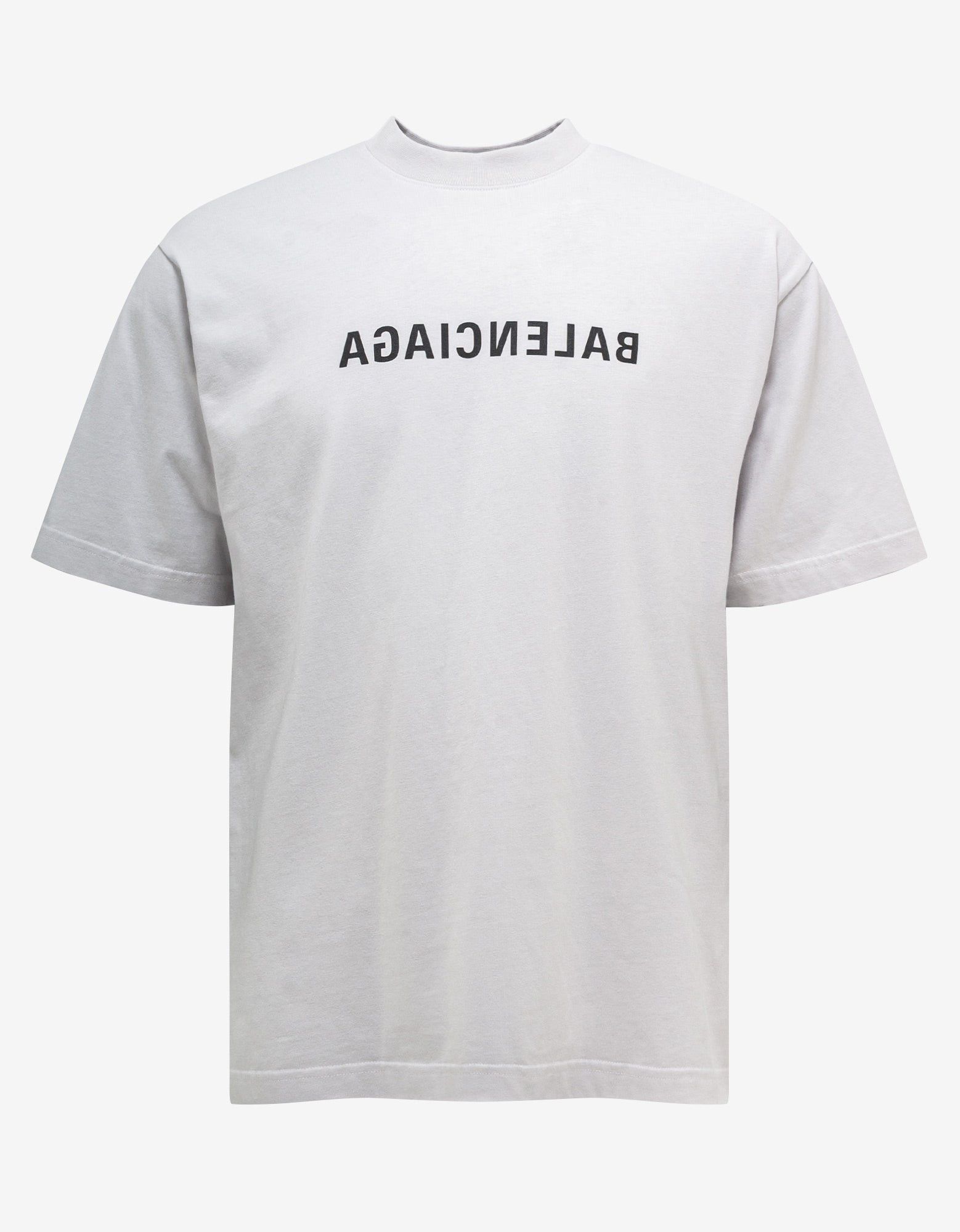 image of Balenciaga White Reverse Logo Medium T-Shirt, Men's (Size XS)