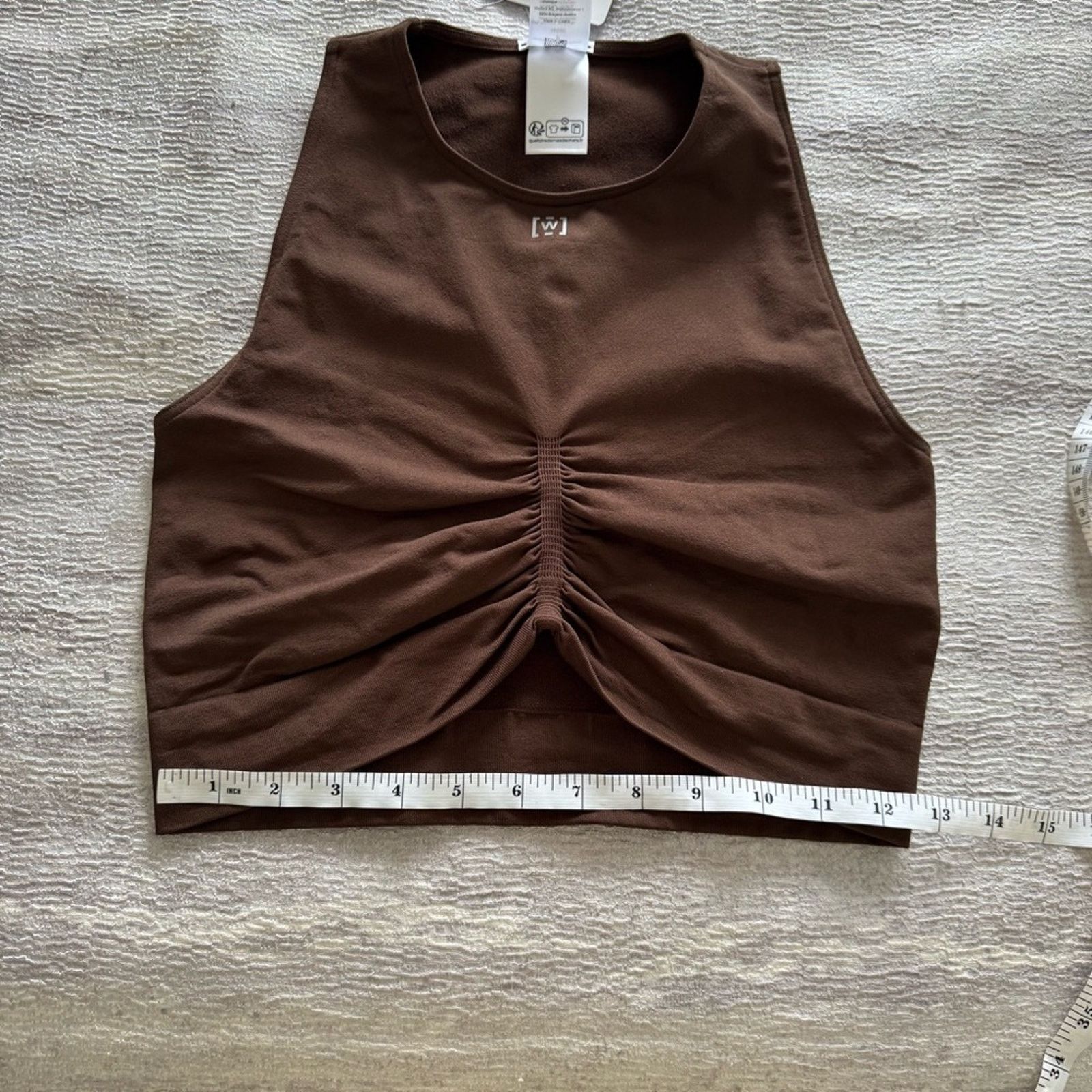 Wolford NWT! Wolford Women's Brown Ruched Crop Top, Size S Size S / US 4 / IT 40 - 8 Thumbnail