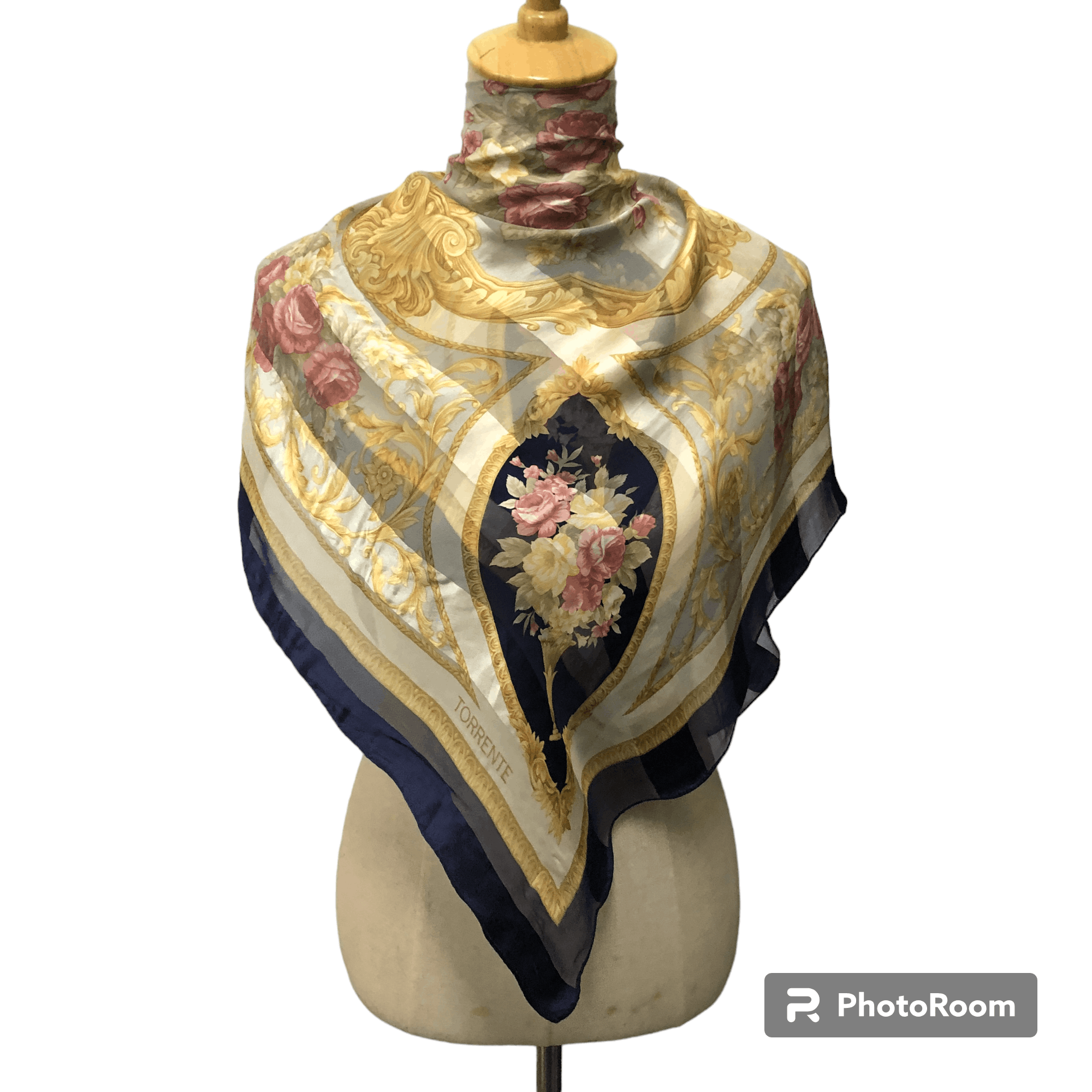 Japanese Brand Torrente Floral Luxury Silk Scarf M1030 Size ONE SIZE - 1 Thumbnail