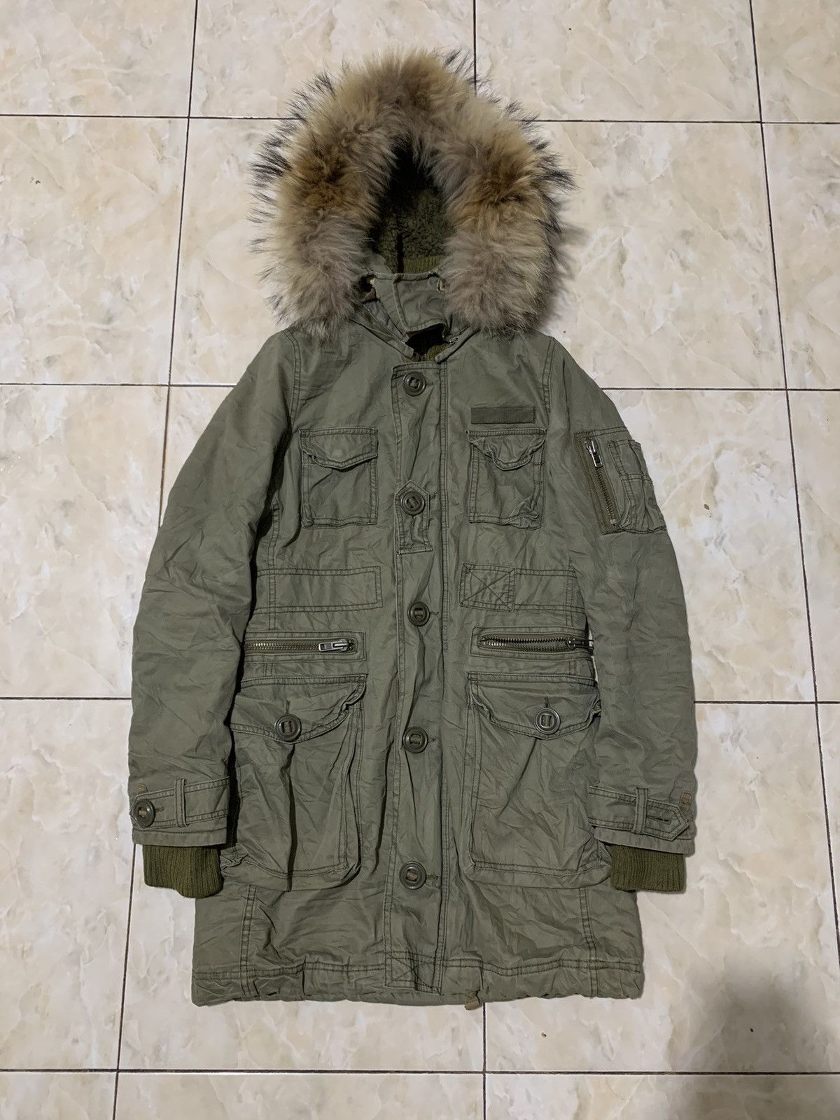 If Six Was Nine OG Moussy raccoon fur cargo military jacket GOA style Size US M / EU 48-50 / 2 - 14 Thumbnail