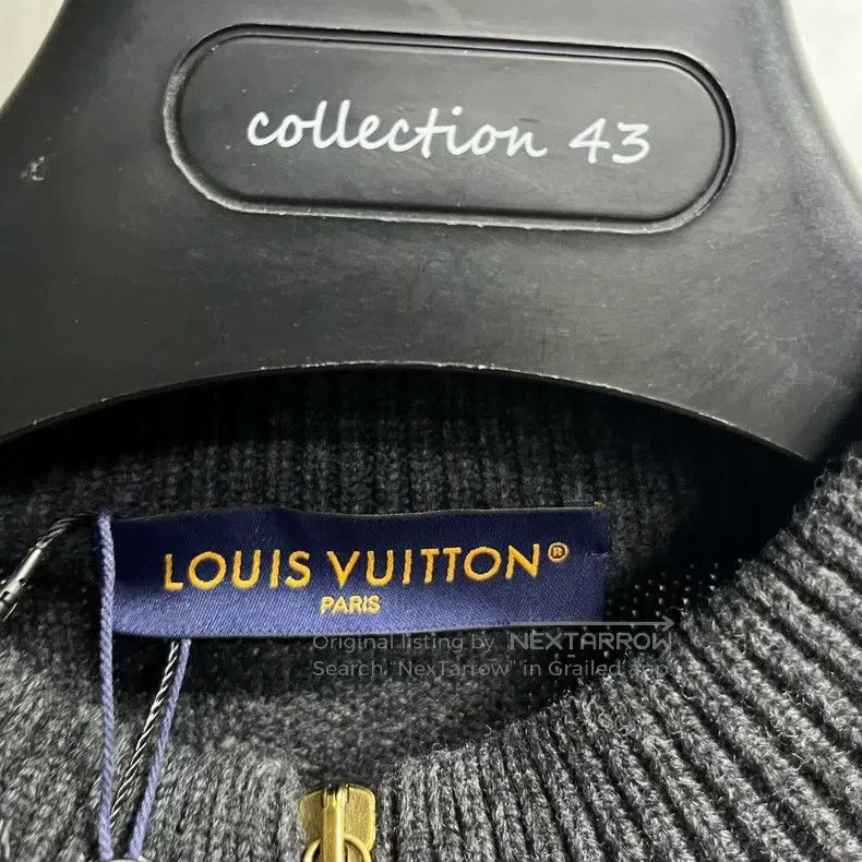 Louis Vuitton Louis Vuitton Dark grey jacquard half-zip turtleneck long- Size US XL / EU 56 / 4 - 2 Thumbnail