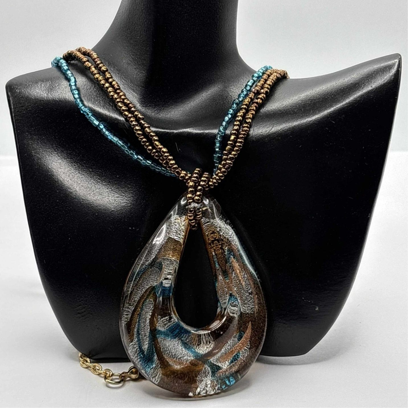Other Y2K Brown & Blue Beaded Necklace Size ONE SIZE - 1 Thumbnail