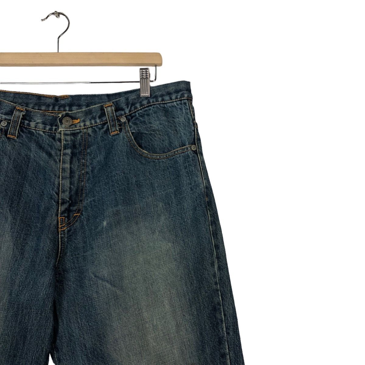 Japanese Brand 🔥Addnine Genuine Garment Denim Jeans Cross Big Logo Pocket Size US 35 - 7 Thumbnail