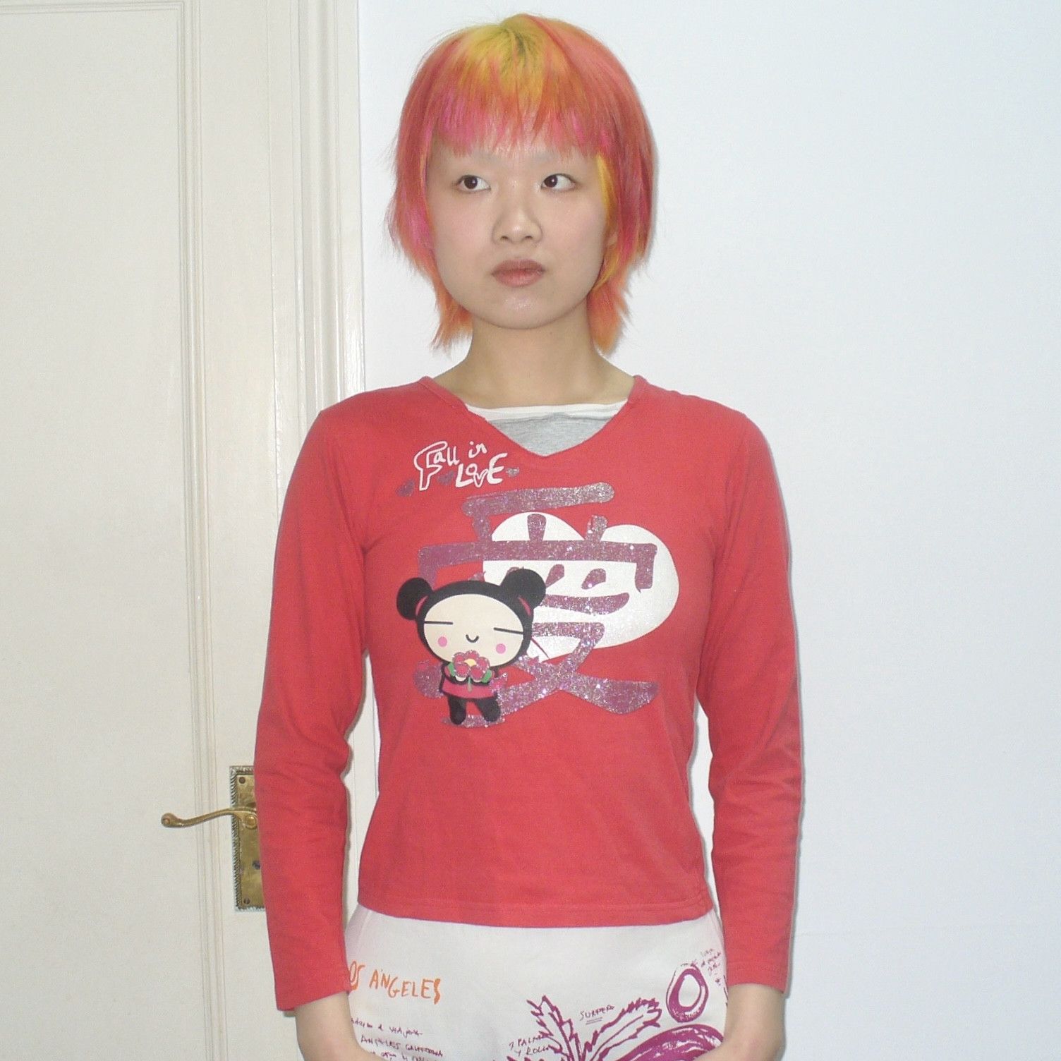 Other Pucca red 2000s top featuring '愛' (love) Size XS / US 0-2 / IT 36-38 - 1 Thumbnail