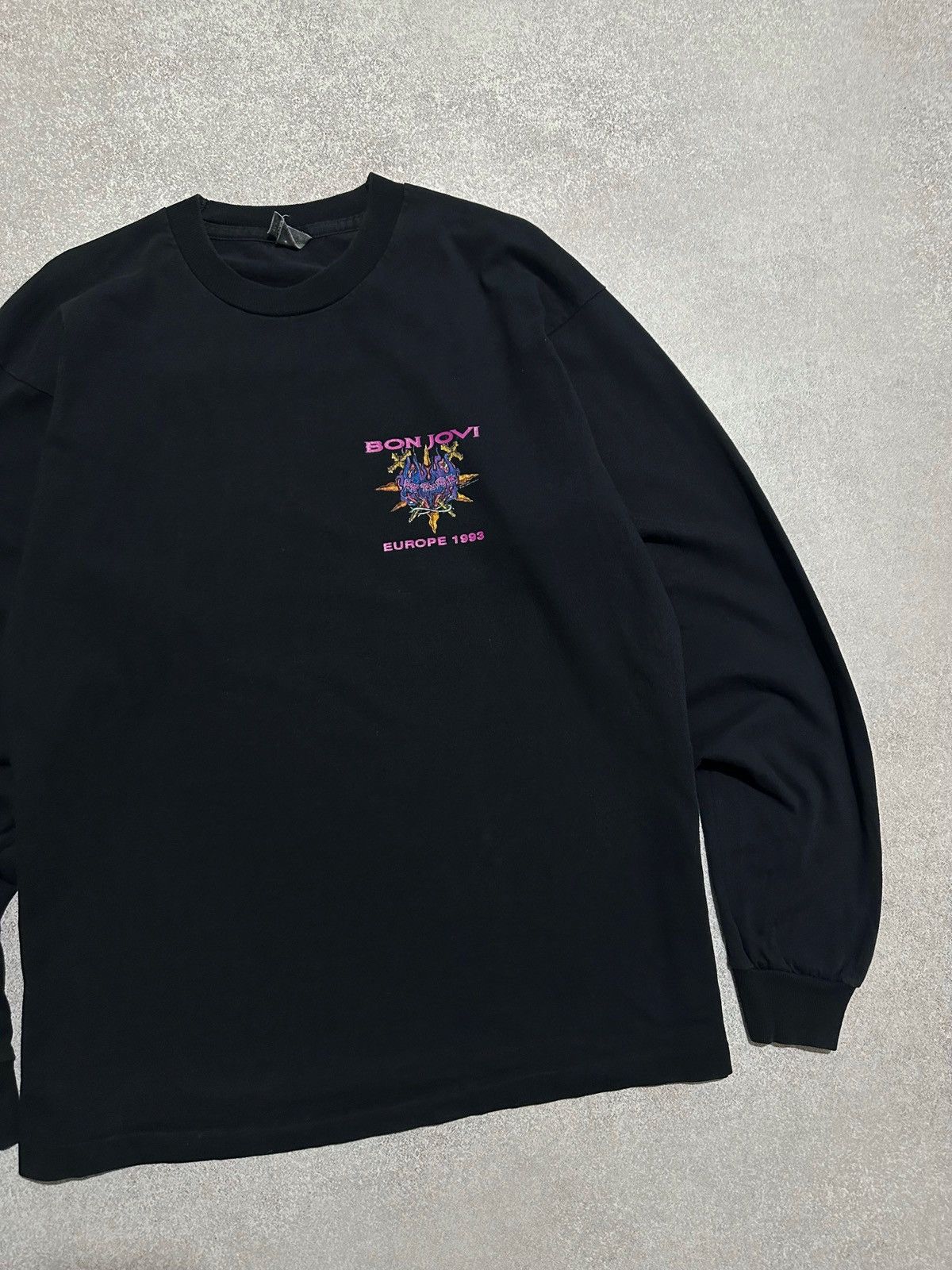 Band Tees × Vintage Vintage 1993 Bon Jovi Keep The Faith Long Sleeve T Shirt Size US XL / EU 56 / 4 - 2 Thumbnail