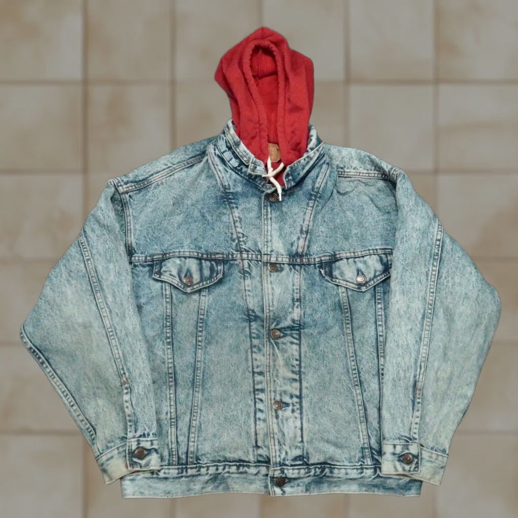 Levi's VINTAGE Levi's Jacket Mens M Blue Acid Wash Hooded Button Canada Denim Full Zip Pockets Winter Spring Fall Regular Style Overcoat Category Jacket Size US M / EU 48-50 / 2 - 1 Thumbnail