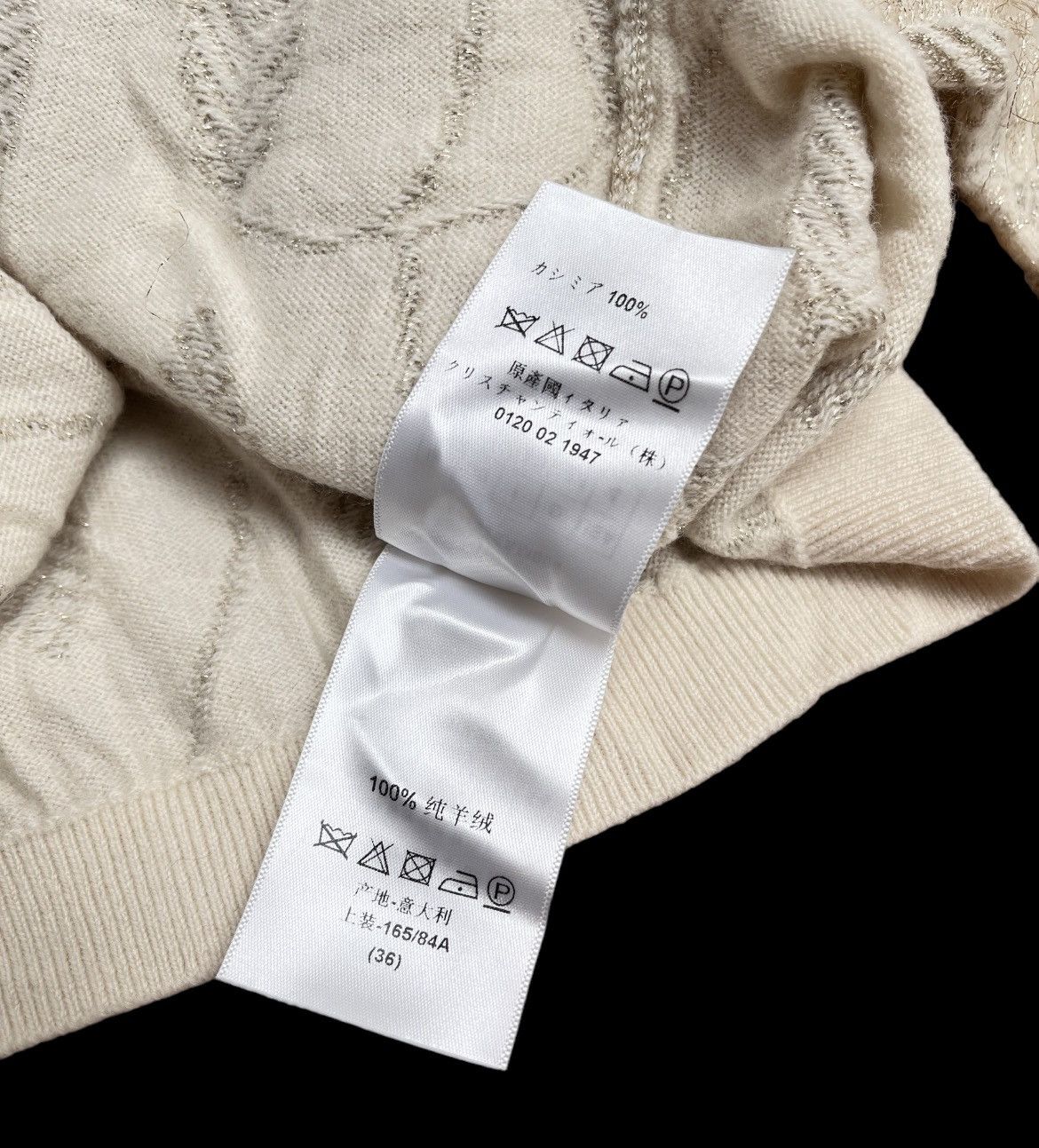 Christian Dior Monsieur Christian Dior Ecru Cashmere Made In Italy Knitwear Women's Size S / US 4 / IT 40 - 8 Thumbnail