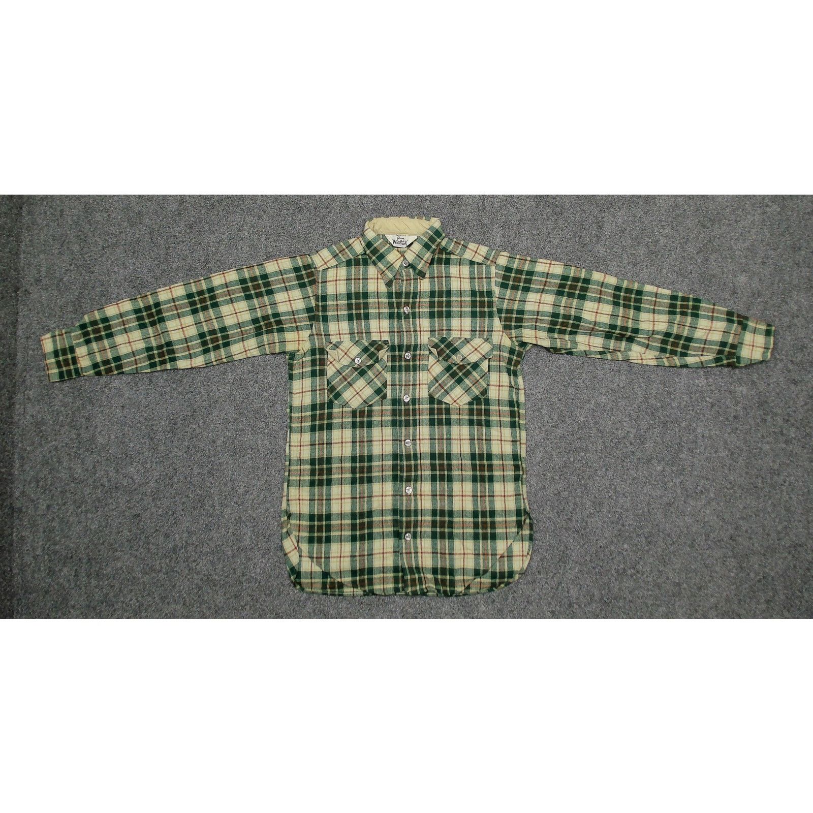Woolrich Woolen Mills Vintage 70s Woolrich Green Plaid Wool Tunic Flannel Shirt Size L / US 10 / IT 46 - 5 Thumbnail