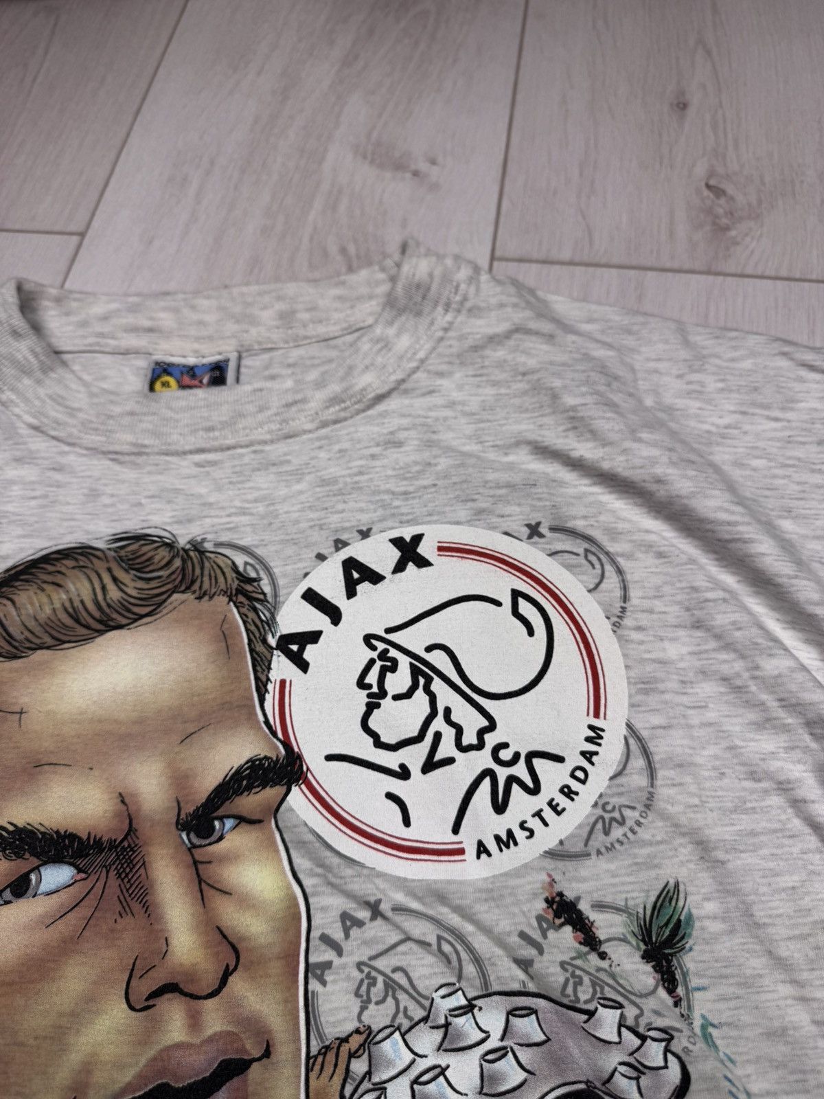 Vintage Vintage 90s Ajax Ronald De Boer Football White T-shirt Size US XL / EU 56 / 4 - 6 Thumbnail