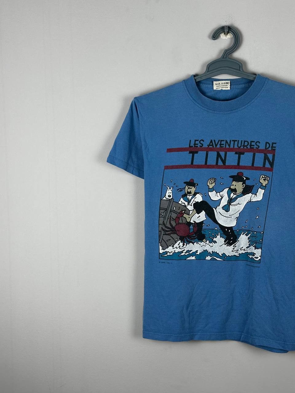 Cartoon Network Vintage 90s The Adventure of Tintin In France T Shirt Size US S / EU 44-46 / 1 - 2 Thumbnail