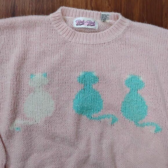Other Vintage Back To Back Cats Kittens Crewneck Sweater Jumper Size L / US 10 / IT 46 - 1 Thumbnail