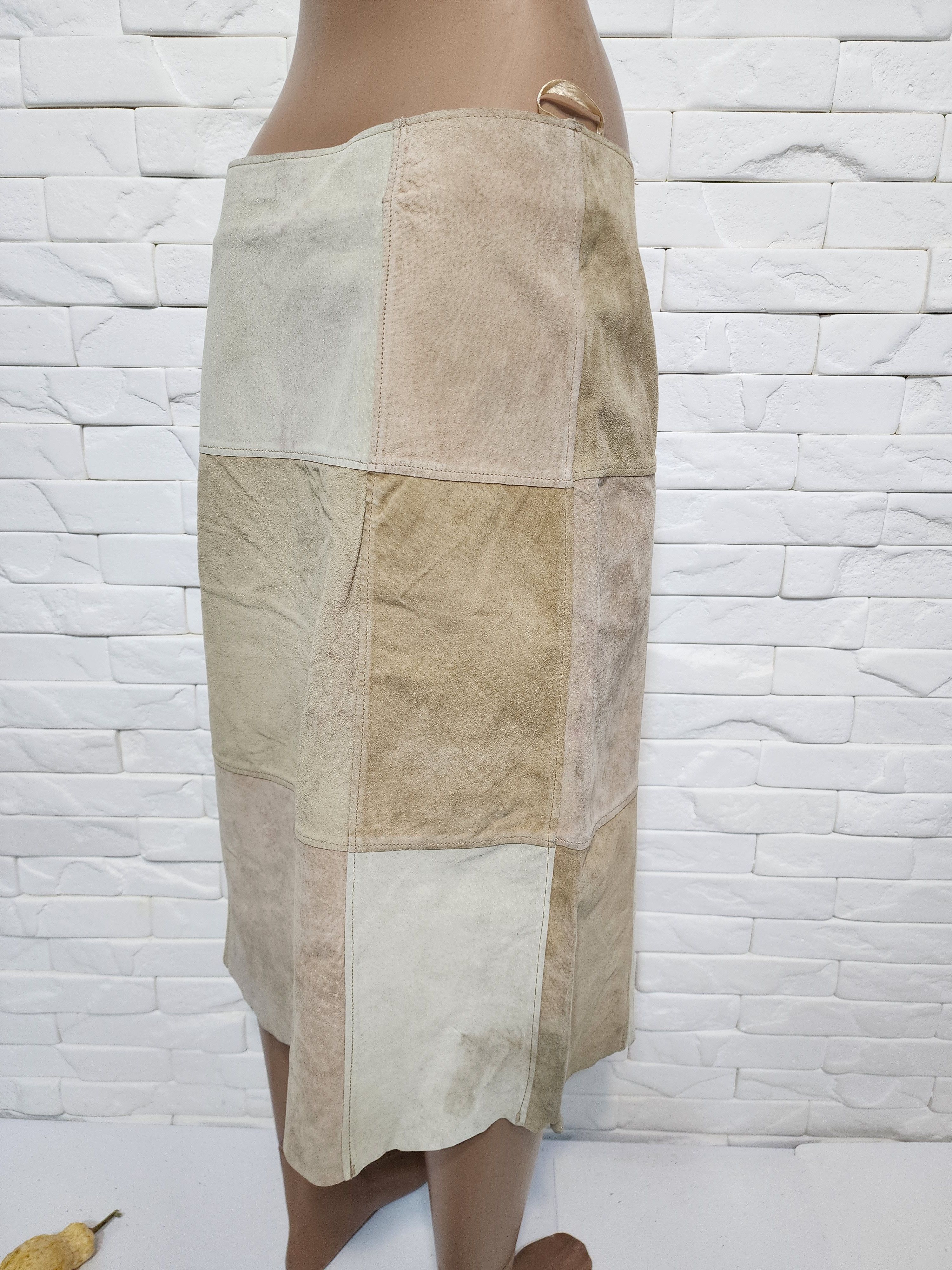 Genuine Leather Brown Suede Leather Skirt: 30" Waist Size 30" / US 8 / IT 44 - 5 Thumbnail