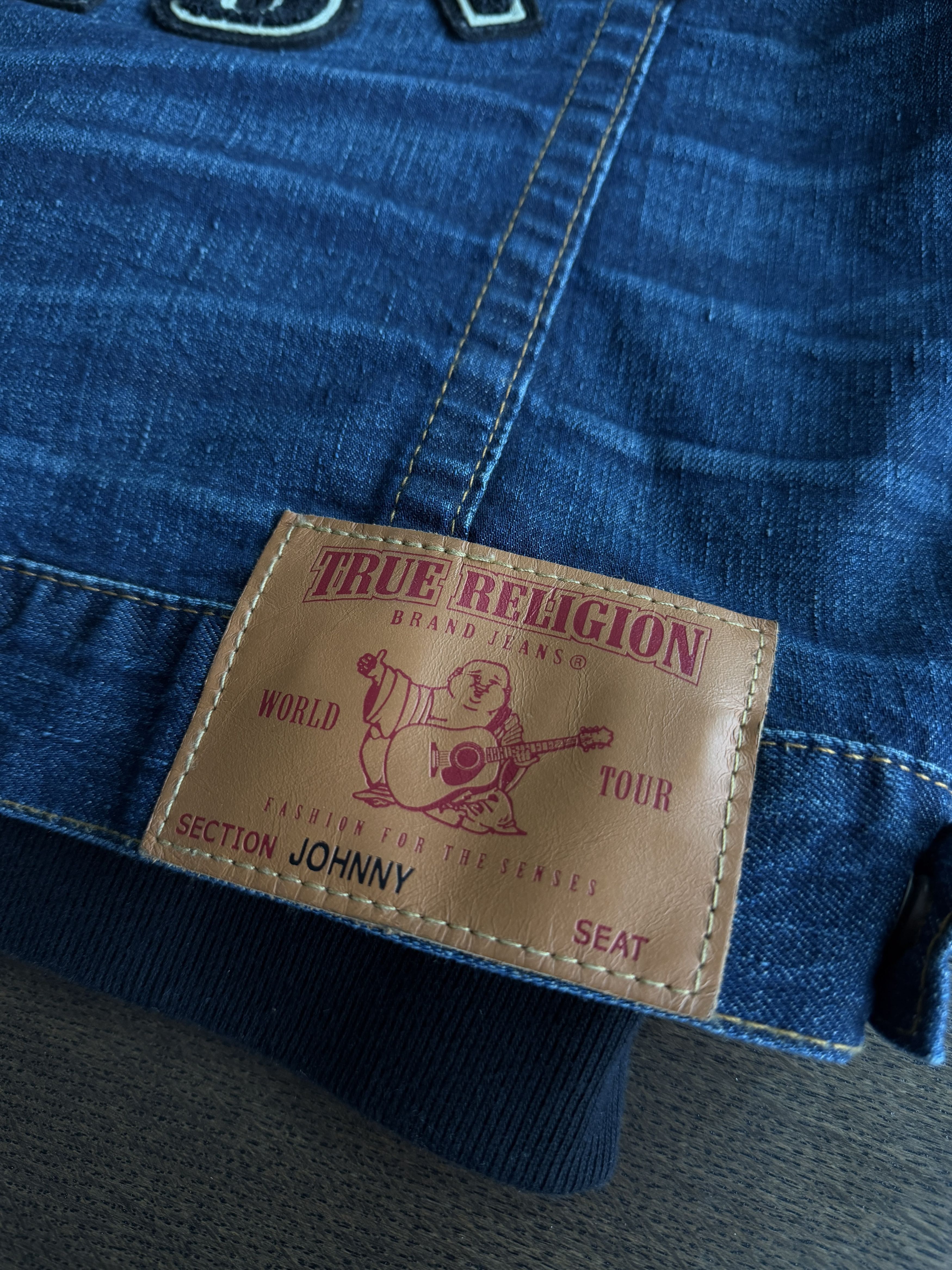 True Religion Hawks Varsity Team Hoody Denim Jacket • VINTAGE Size US L / EU 52-54 / 3 - 8 Thumbnail