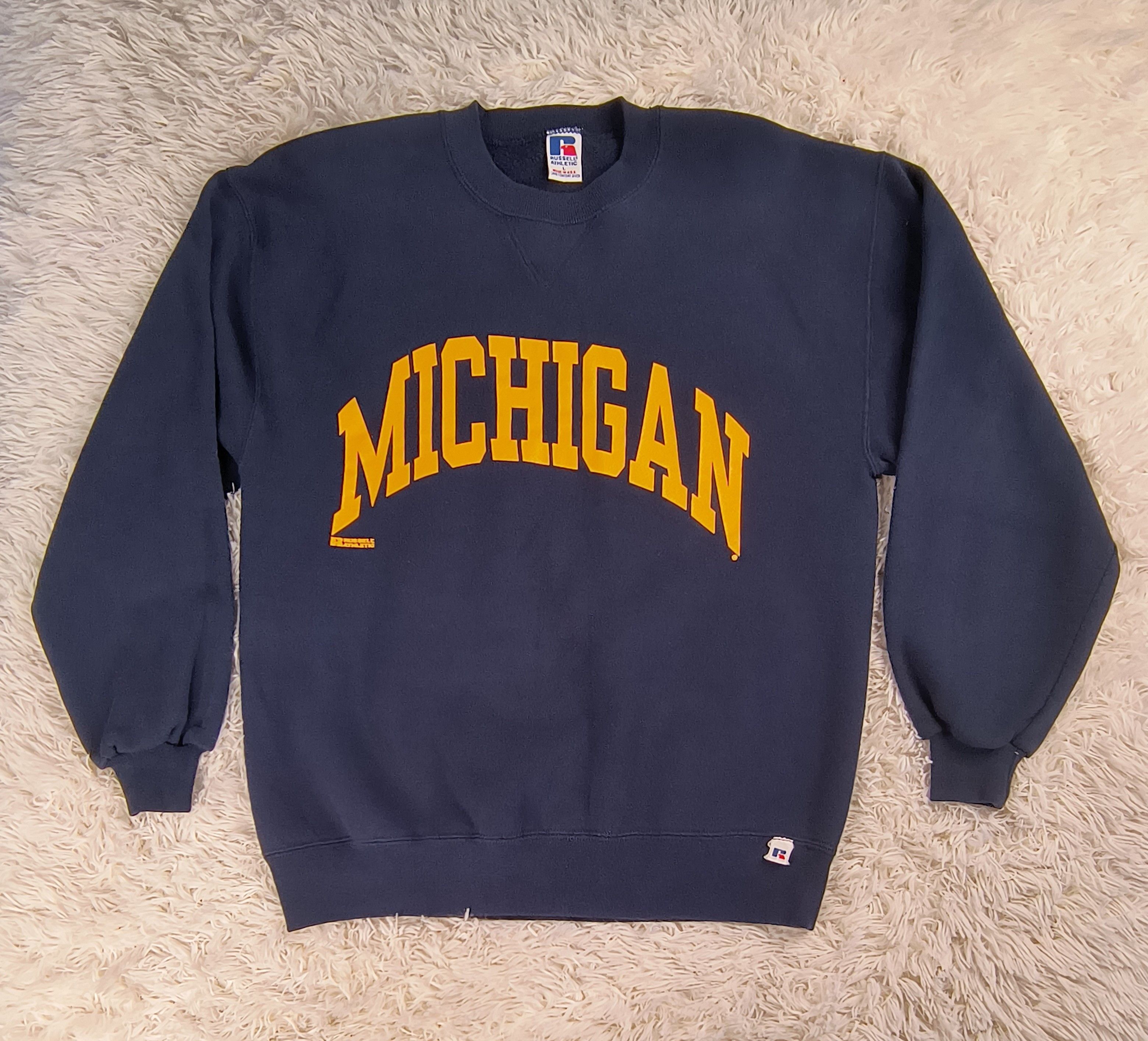 Russell Athletic Vintage Michigan 90s crewneck sweatshirt Size US L / EU 52-54 / 3 - 2 Thumbnail
