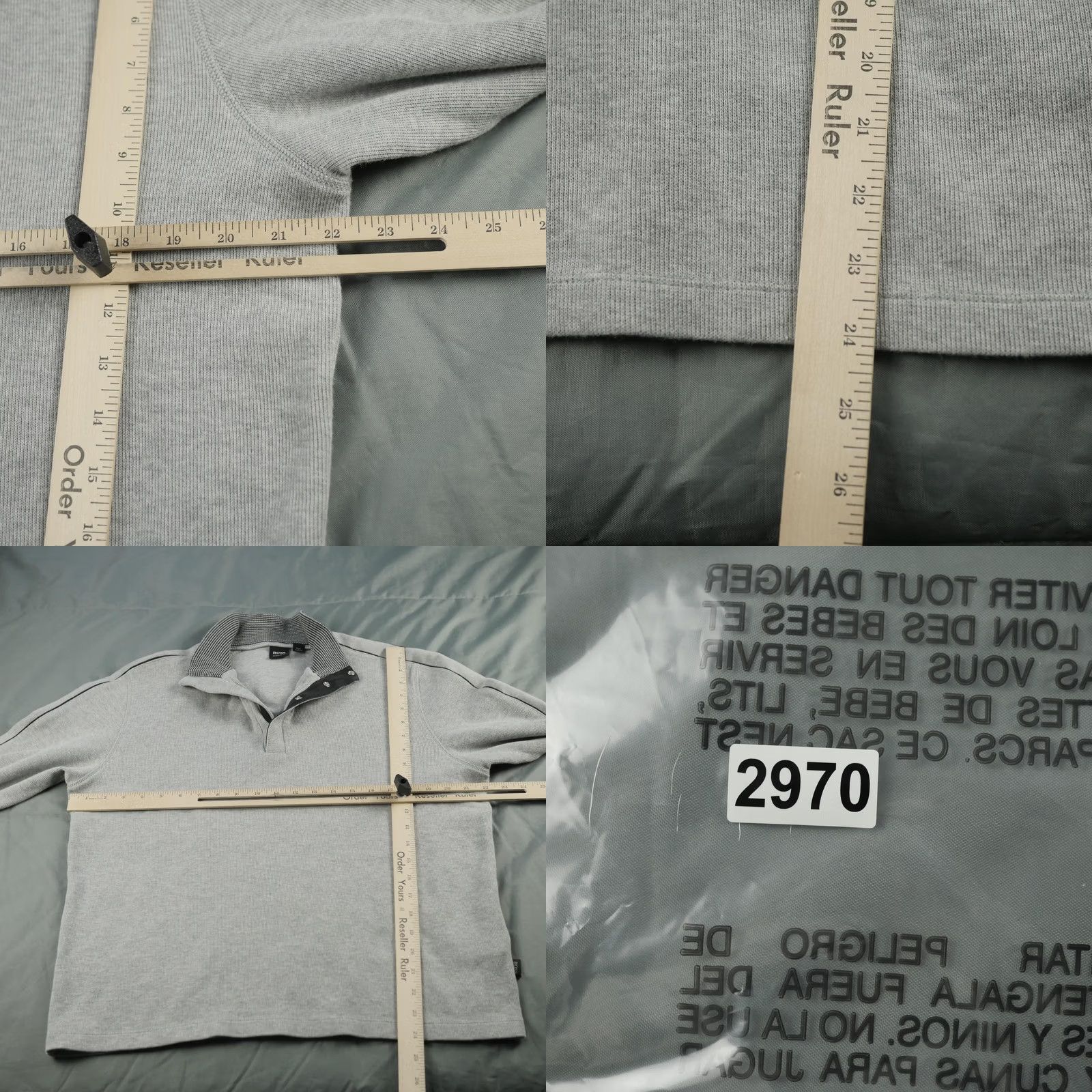 Hugo Boss BOSS Hugo Boss Sweater Mens XL Gray Mock Neck Pullover Size US XL / EU 56 / 4 - 9 Thumbnail