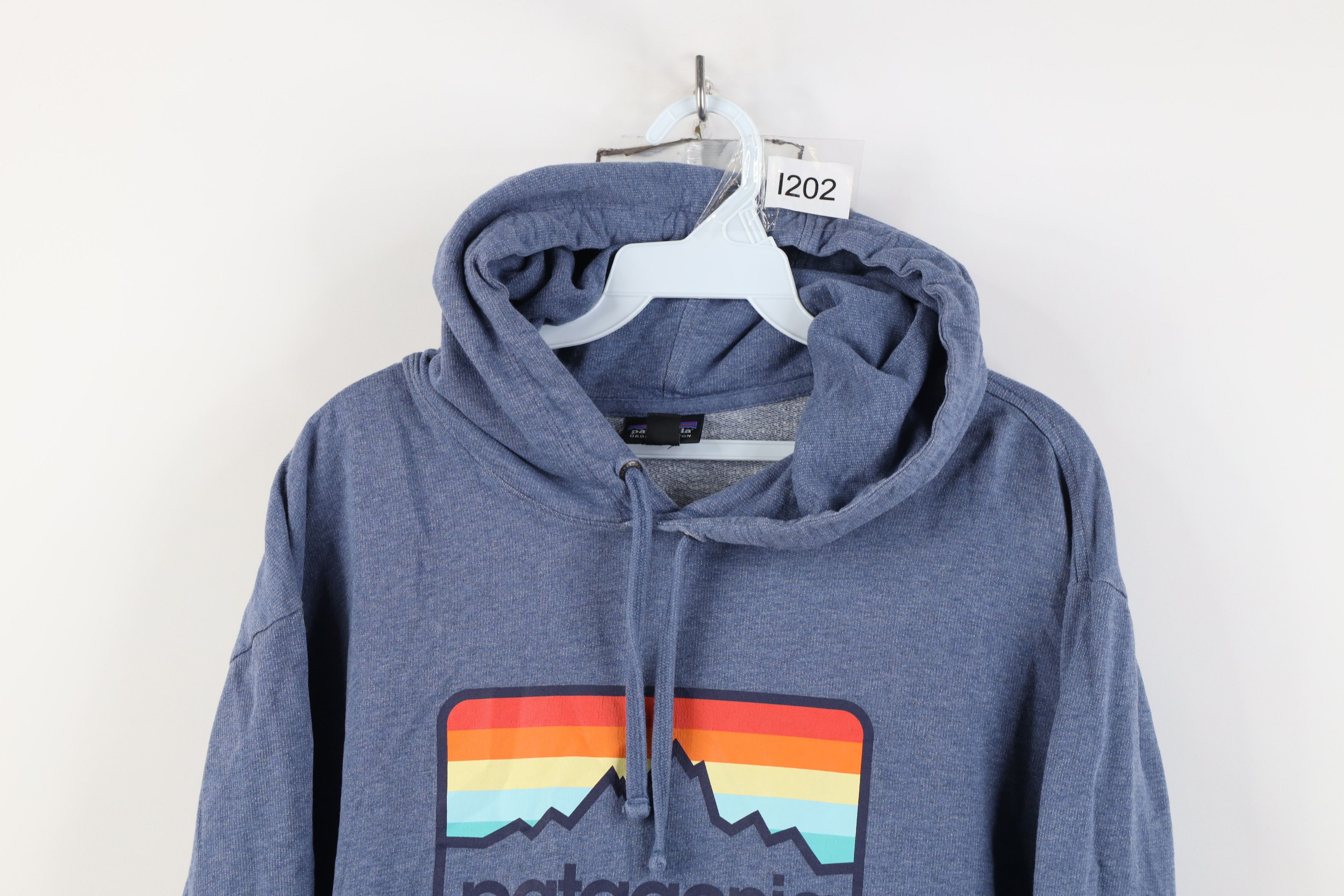 Patagonia Patagonia Cotton Retro Line Logo Hoodie Sweatshirt Blue Size US L / EU 52-54 / 3 - 2 Thumbnail