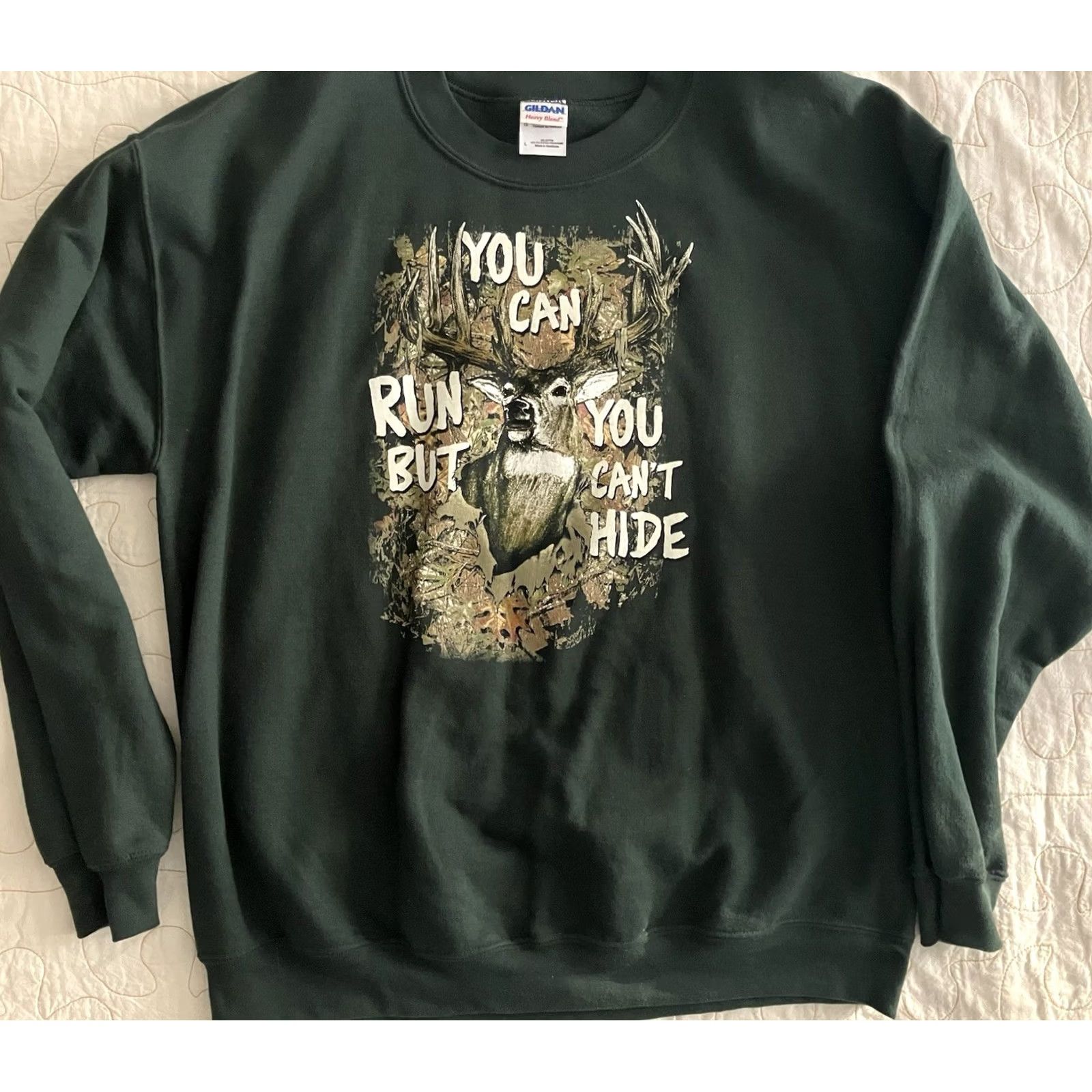 Gildan NATURE Wildlife Deer Graphic Sweatshirt Men’s Large Hunting Shirt Humorous Gildan Green 90s Animals Outdoors Moose Head Vintage Logo Sweatshirt Mens Size US L / EU 52-54 / 3 - 7 Thumbnail