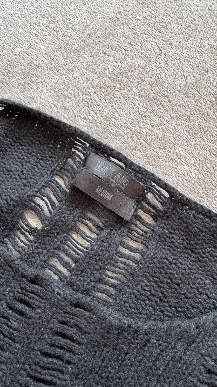If Six Was Nine Archive Helmut Lang LGB cdg Style Wool Knit Mesh Raw Sweater Size US S / EU 44-46 / 1 - 5 Thumbnail