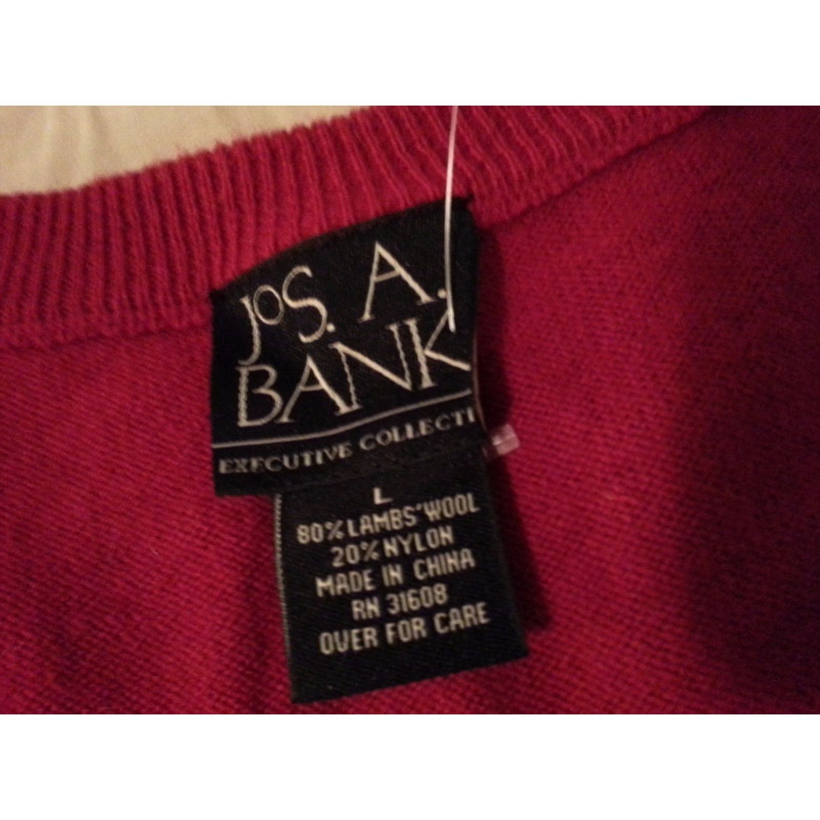Jos. A. Bank Jos. A. Bank Sweater Mens L Red Wool Crewneck Size US L / EU 52-54 / 3 - 3 Thumbnail