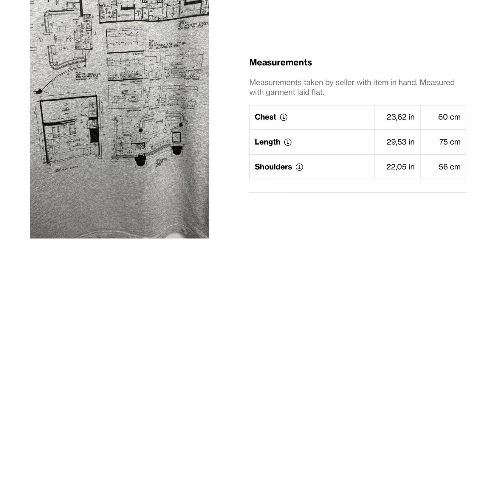 Kith Kith Treats Blueprint T-Shirt Retro Y2K L Gray Mens Shirt, KITH, Size L, 90s, Vintage, Regular, T-Shirt, Gray, Retro, Hype Size US L / EU 52-54 / 3 - 9 Thumbnail