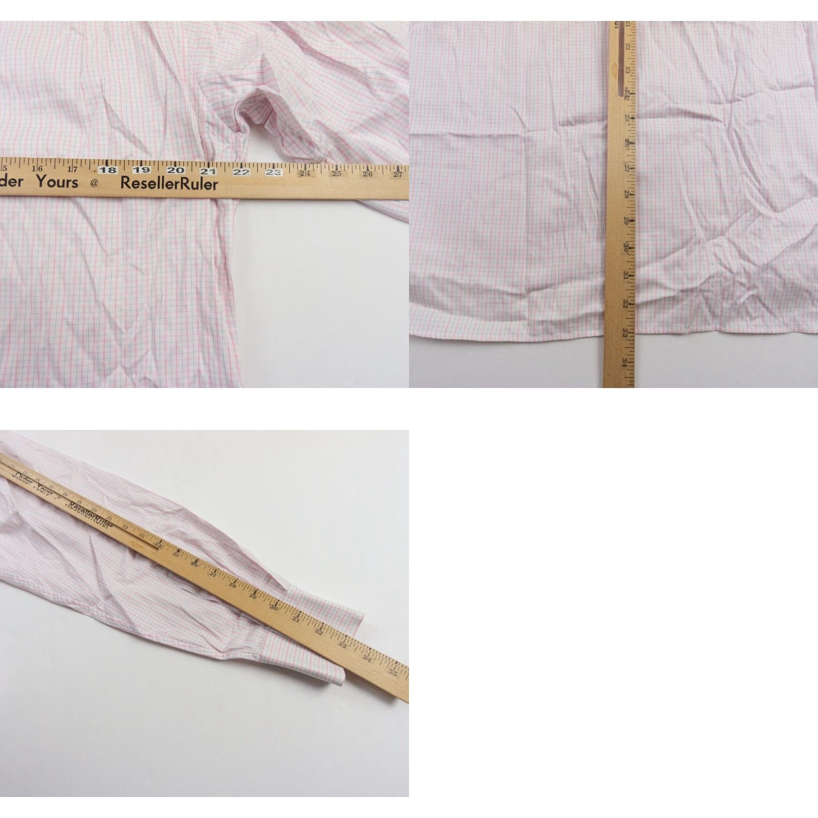 Pinko Thomas Pink Shirt Mens 16/36.5 Button-Up Long Sleeve Dress Shirt Pink Cotton Check Traveller Mens Size 42R - 8 Thumbnail