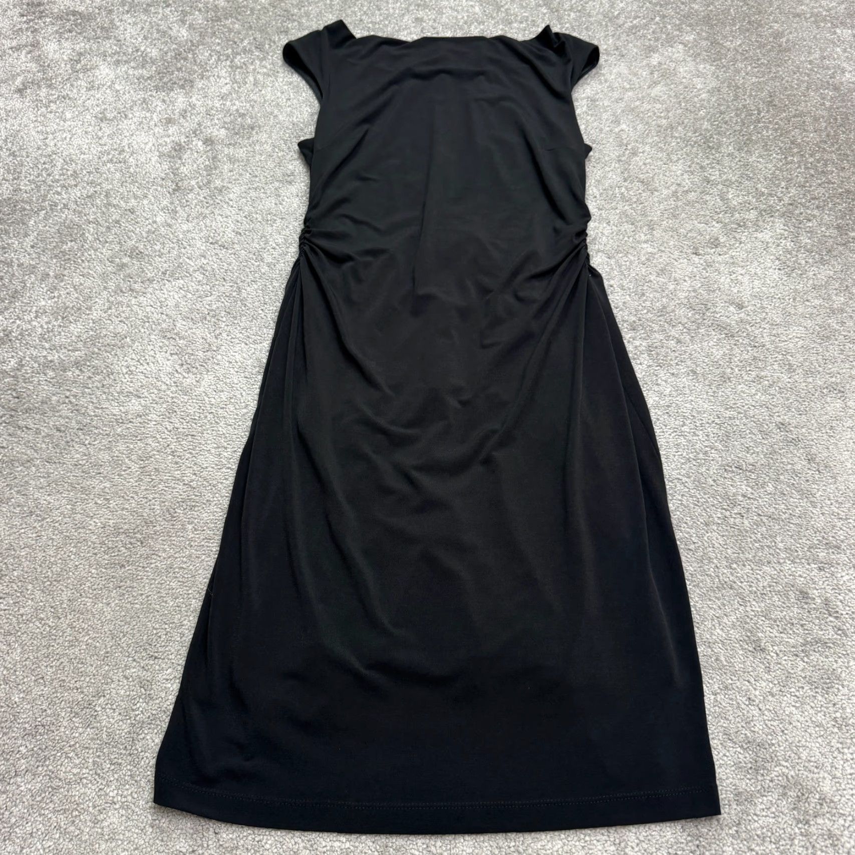 Vintage David Meister Dress Womens 12 Black NWT Ruched Knee Length Sheath Vintage 90s Workwear Size XL / US 12-14 / IT 48-50 - 3 Thumbnail