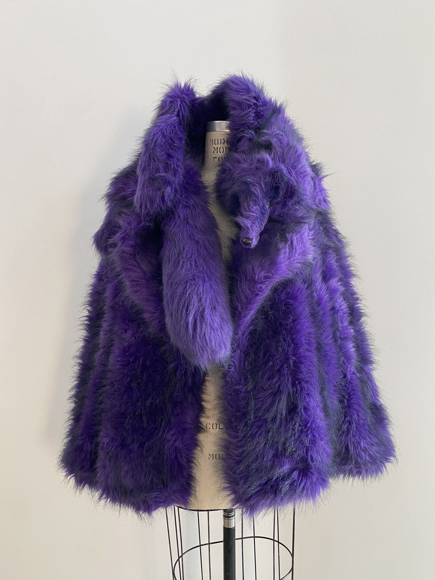 Kansai Yamamoto 80s Vintage Kansai Yamamoto Purple faux fur jacket w scarf Size US L / EU 52-54 / 3 - 1 Thumbnail