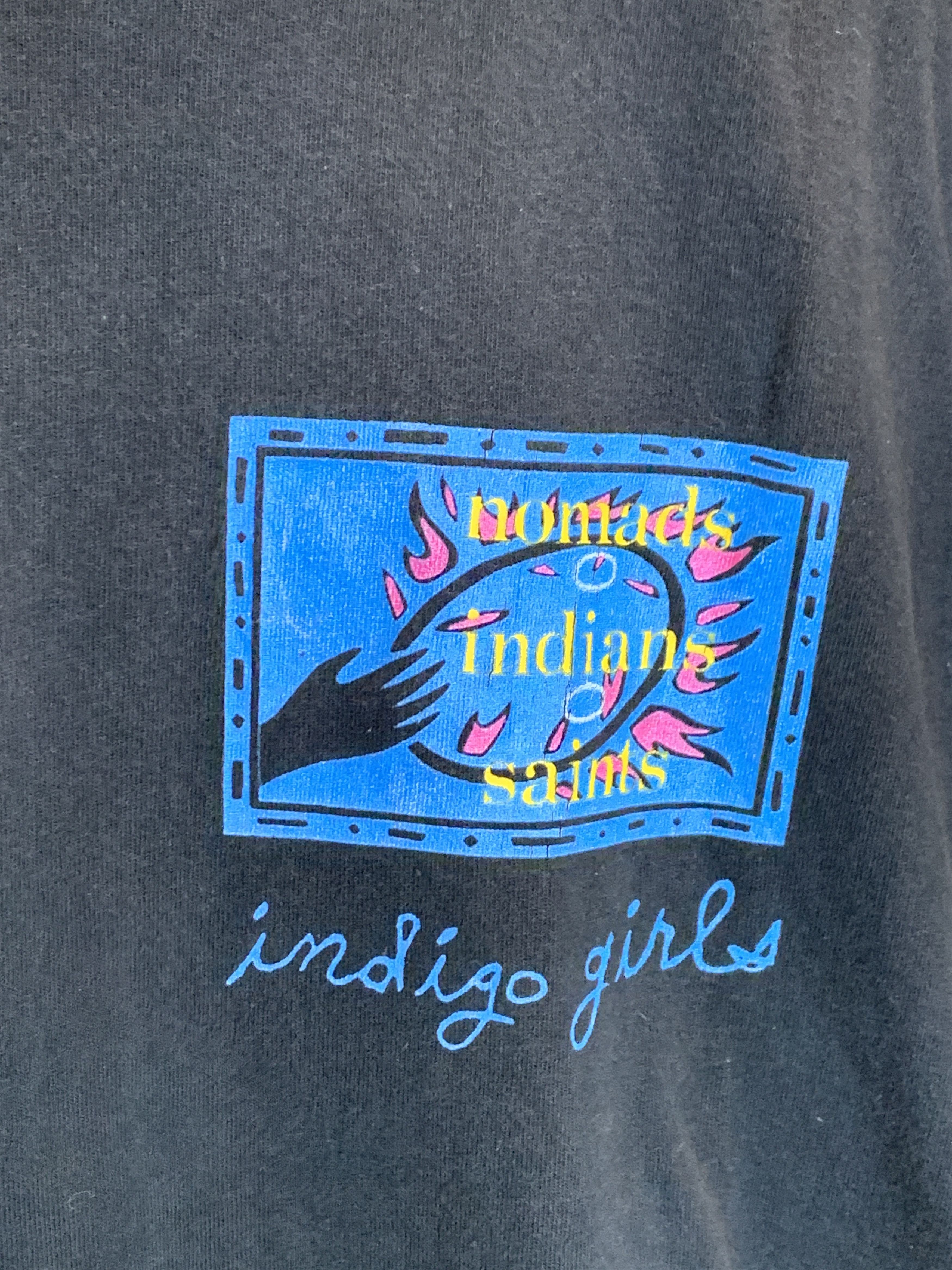Band Tees RARE Vintage 1990 Indigo Girls Nomads Indians Saints T-Shirt Size US XL / EU 56 / 4 - 5 Thumbnail