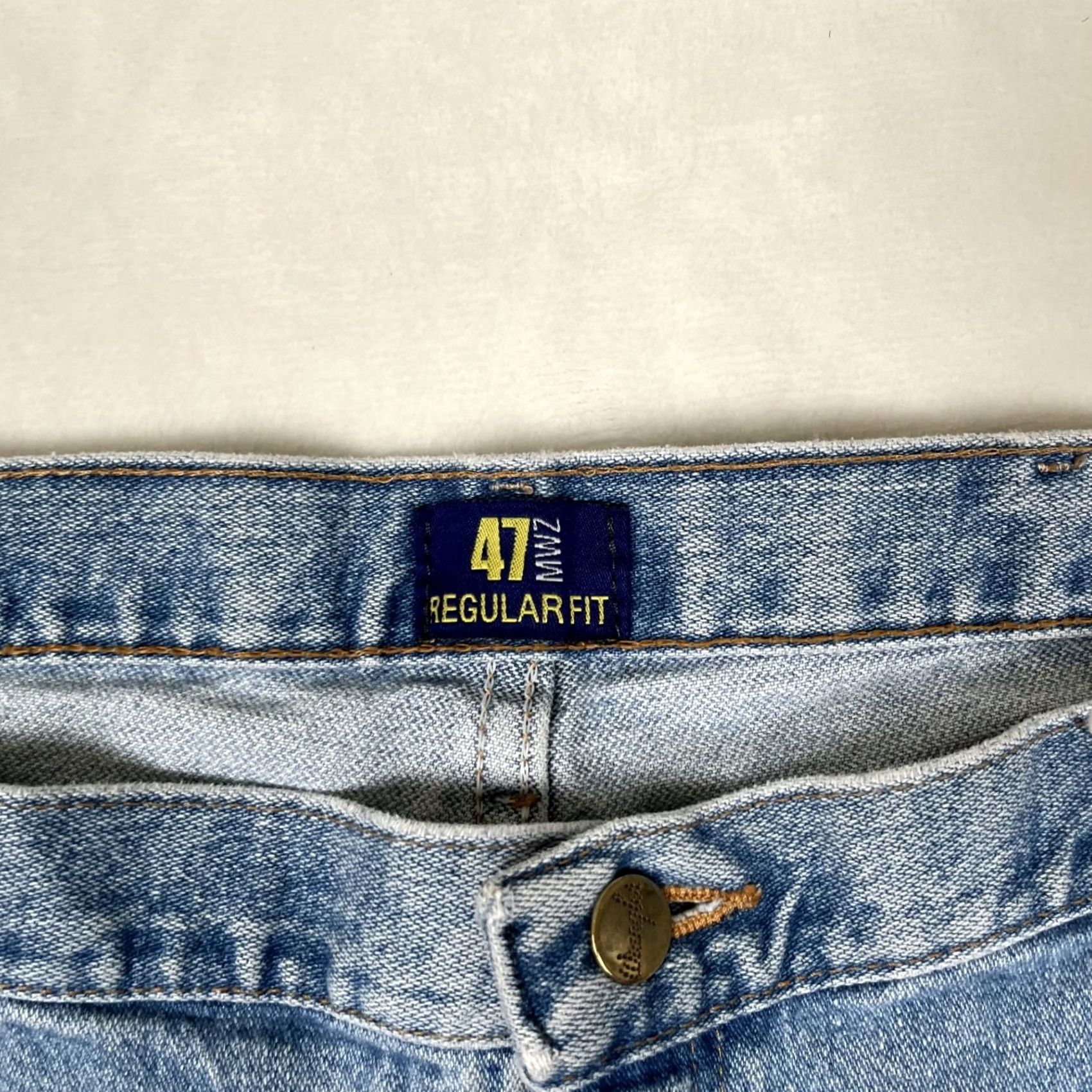 Wrangler Wrangler 47MWZ Jeans Regular 32x34 Light Blue Denim 5-Pocket Straight Cowboy Stain Vintage No Size US 32 / EU 48 - 7 Thumbnail