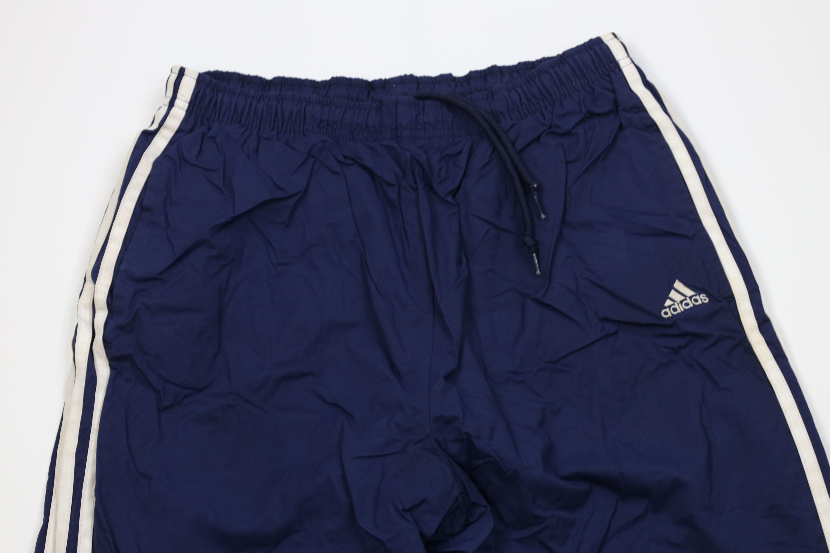 Adidas Vintage 90s Adidas Striped Wide Leg Windbreaker Pants Blue Size US 34 / EU 50 - 2 Thumbnail
