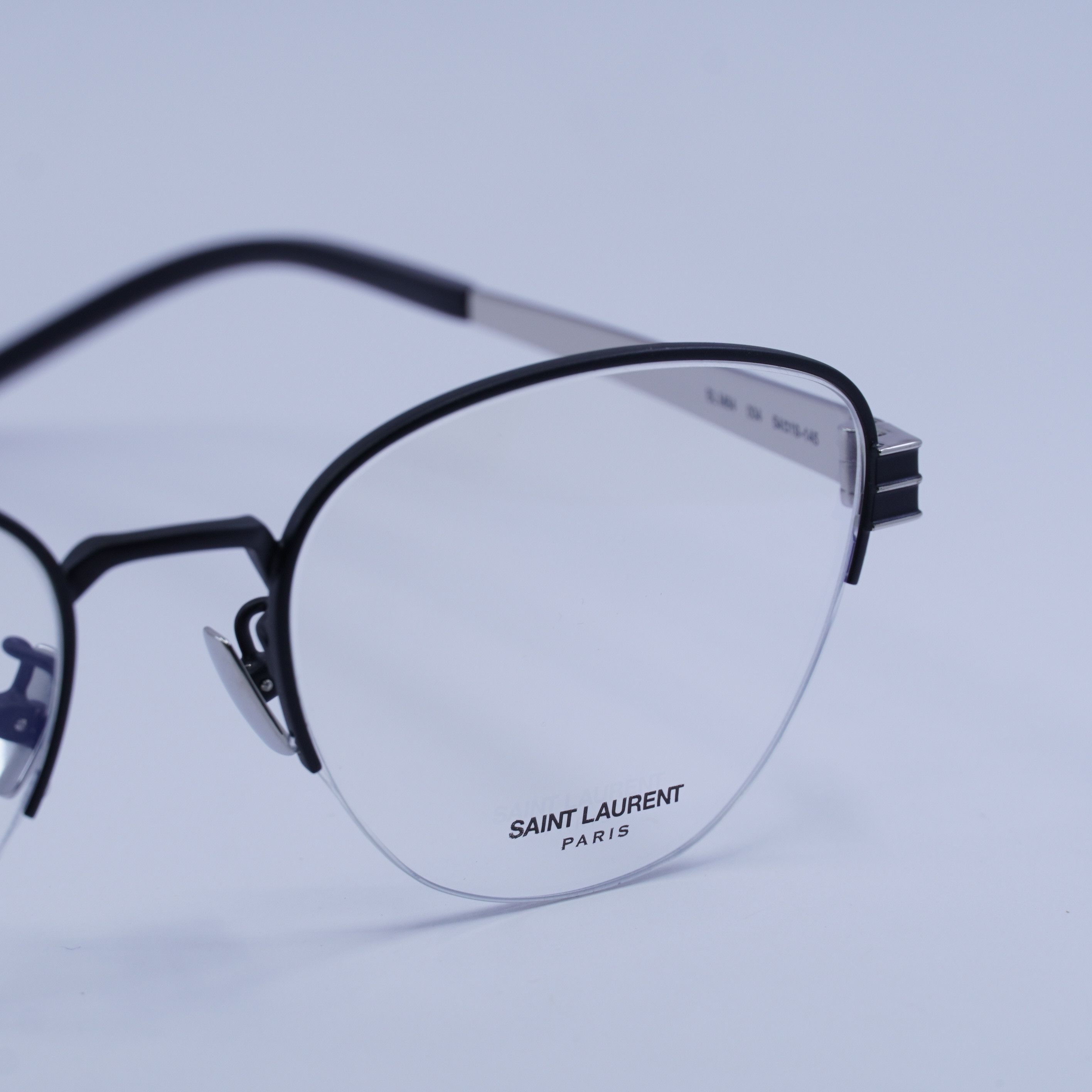 Saint Laurent Paris Saint Laurent SL M64 004 Eyeglasses Black/Silver 54mm Size ONE SIZE - 2 Thumbnail