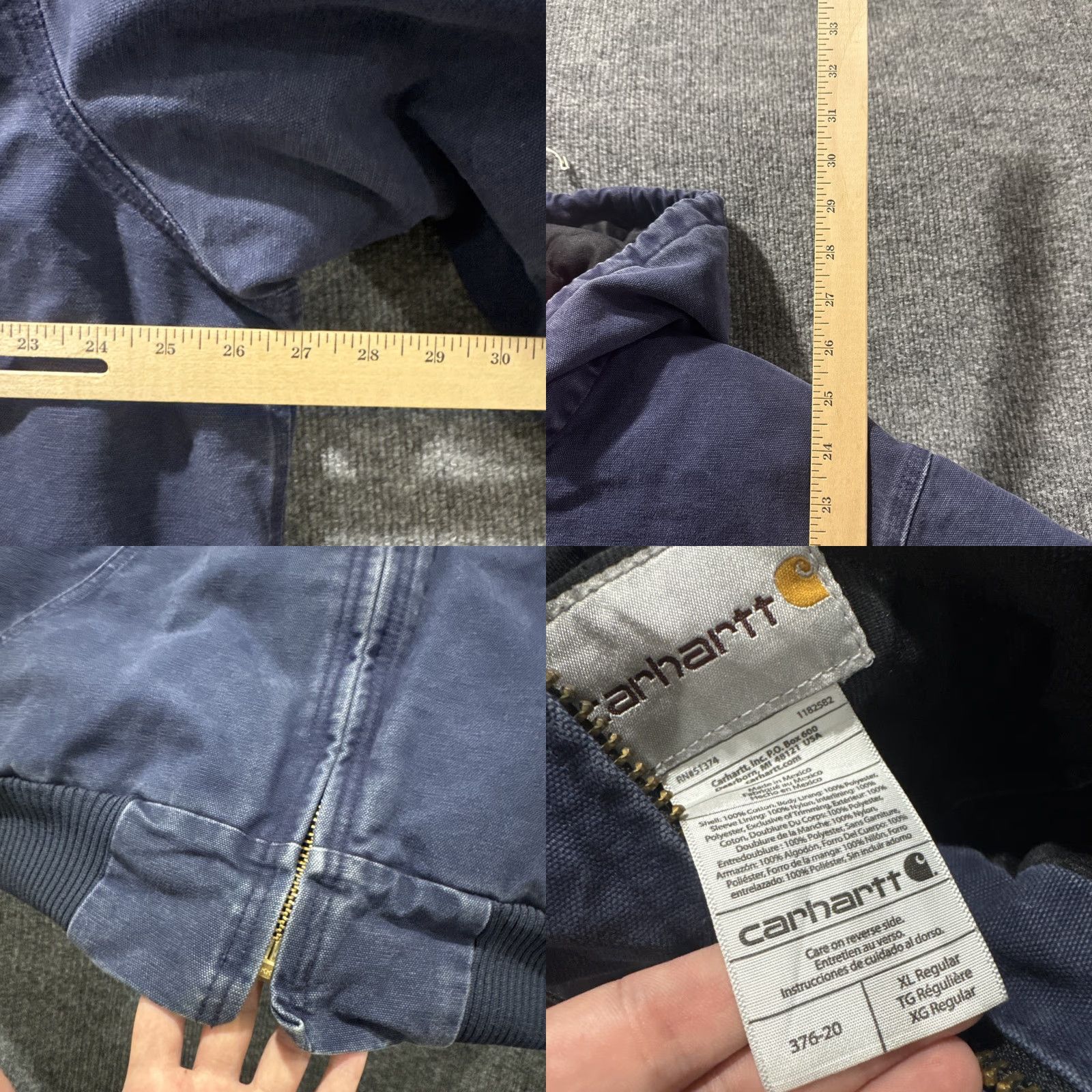 Carhartt VINTAGE Carhartt Full Zip-Up Blue Workwear Hooded Jacket 376-20 Men’s XL Size Hooded Workwear Bomber Jacket Men Blue XL Size US XL / EU 56 / 4 - 8 Thumbnail