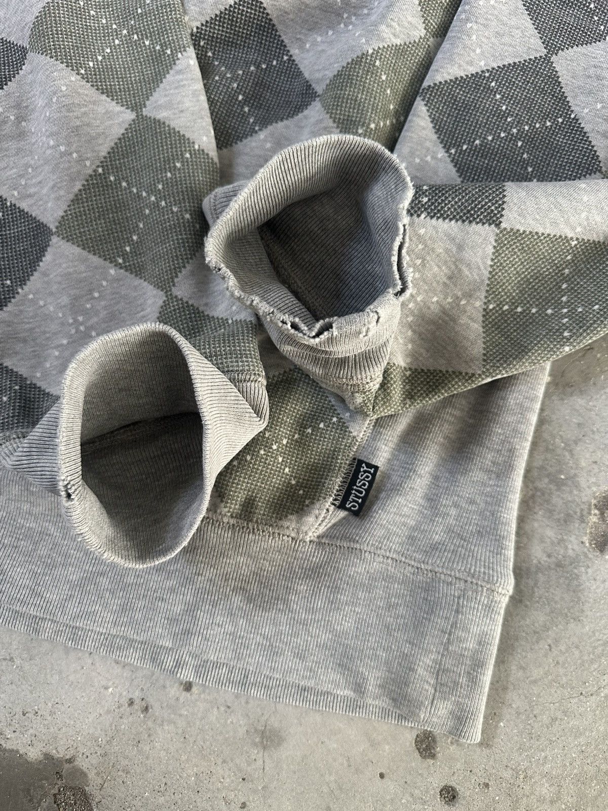 Stussy Stüssy argyle patterned crewneck sweatshirt Size US XL / EU 56 / 4 - 7 Thumbnail