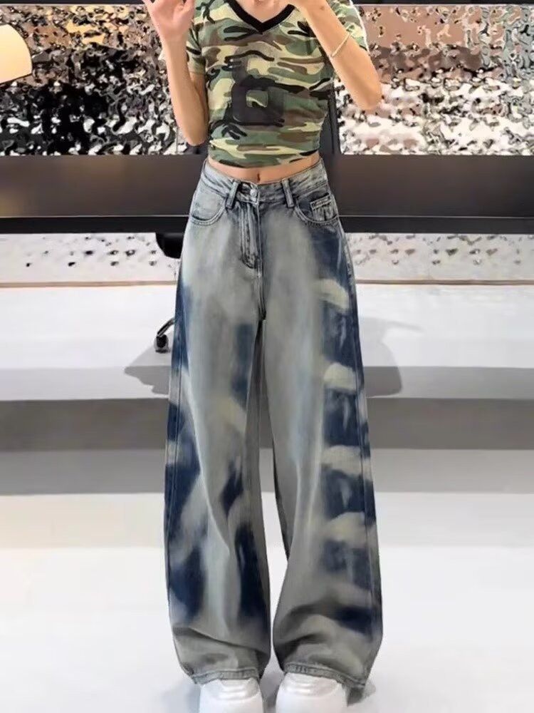 Japanese Brand × Jean Retro straight tube loose tie dye jeans Size US 30 / EU 46 - 6 Thumbnail