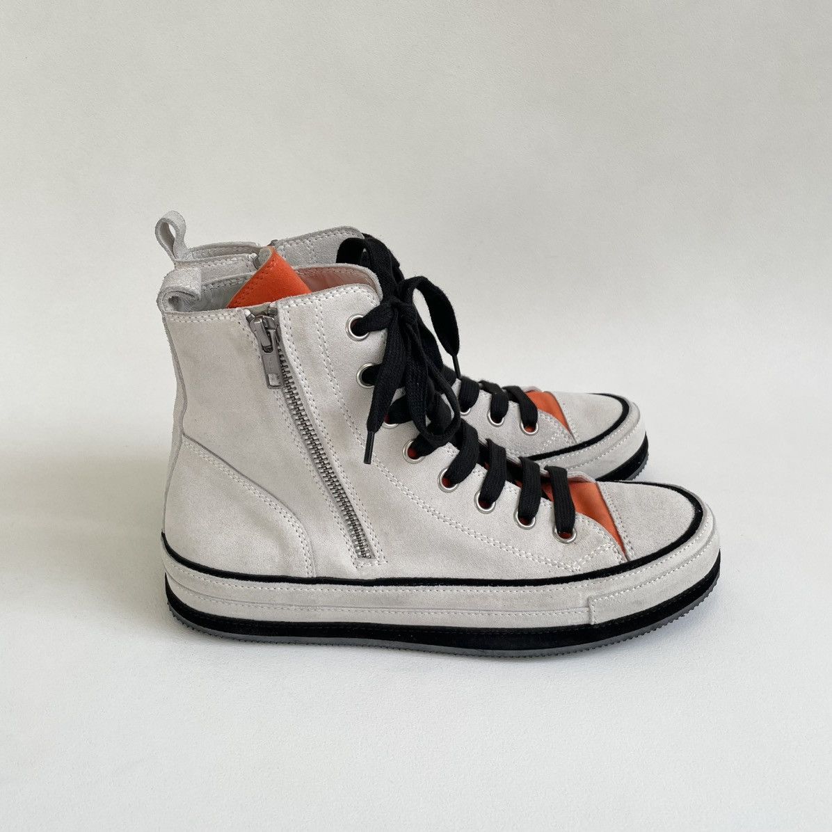 Ann Demeulemeester High Top Sail White Suede ‘Gert’ Sneakers Size US 8 / IT 38 - 1 Thumbnail