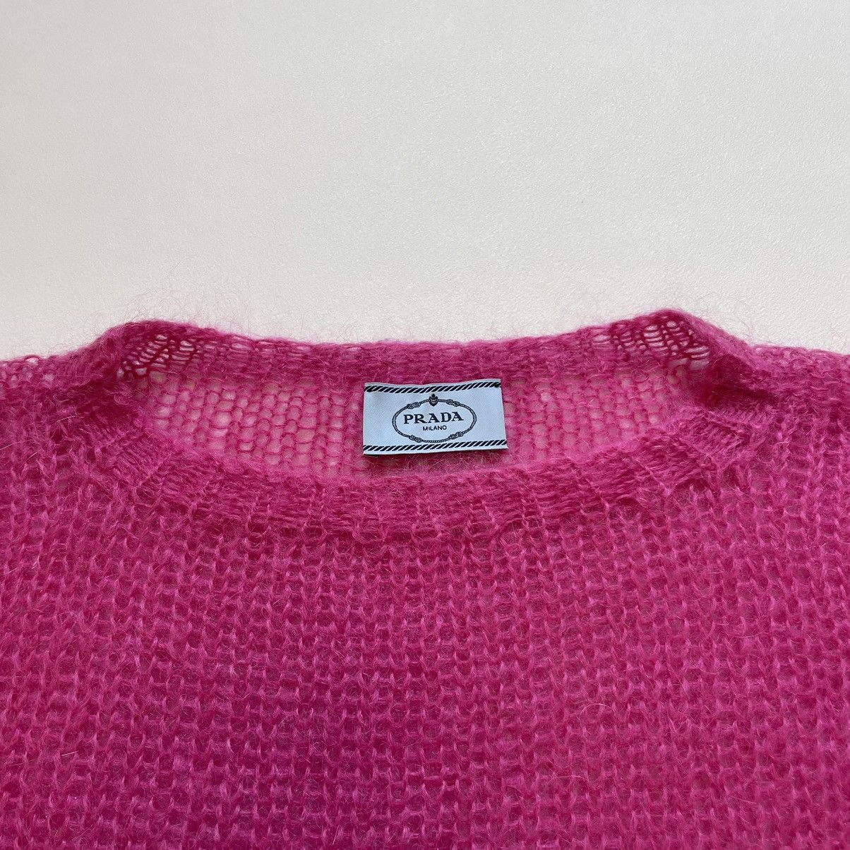Prada A/W 19 Pink Cobweb Mohair Sweater Size US M / EU 48-50 / 2 - 3 Thumbnail