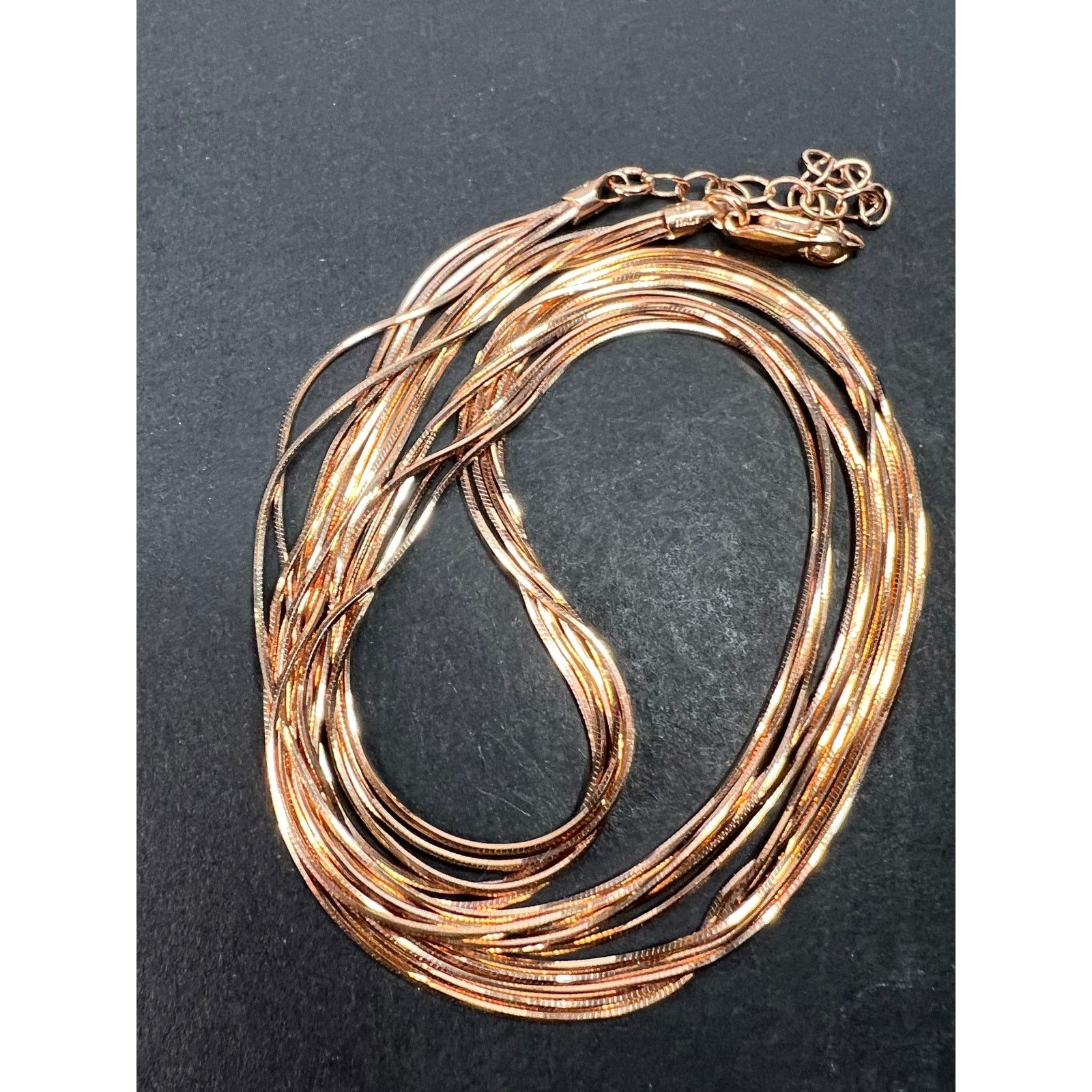 Other NEW Italian rose gold over 925 multi row chain necklace Size ONE SIZE - 3 Thumbnail