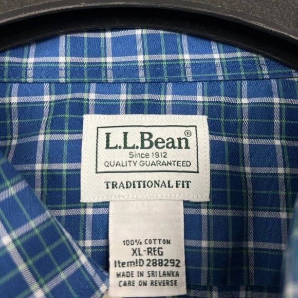 L.L. Bean L.L. Bean Button Up Shirt Men Plaid Collared Cotton XL Size US XL / EU 56 / 4 - 7 Thumbnail