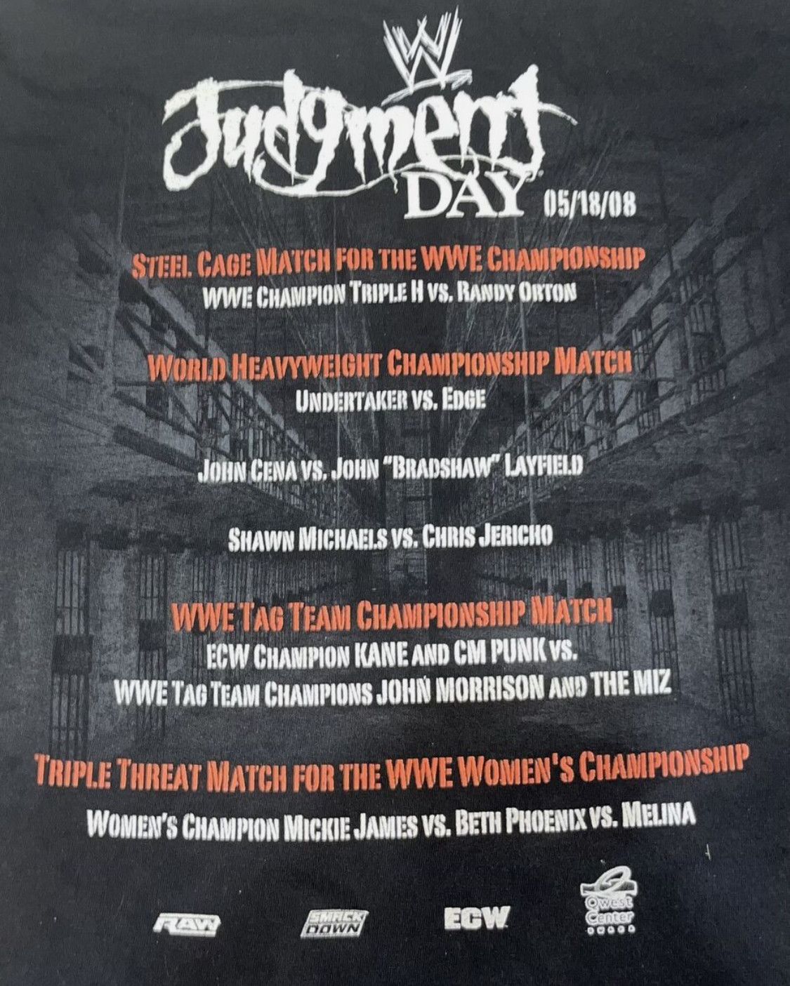 Vintage × WWE WWE judgement day 2008 vintage t shirt Size US M / EU 48-50 / 2 - 3 Thumbnail