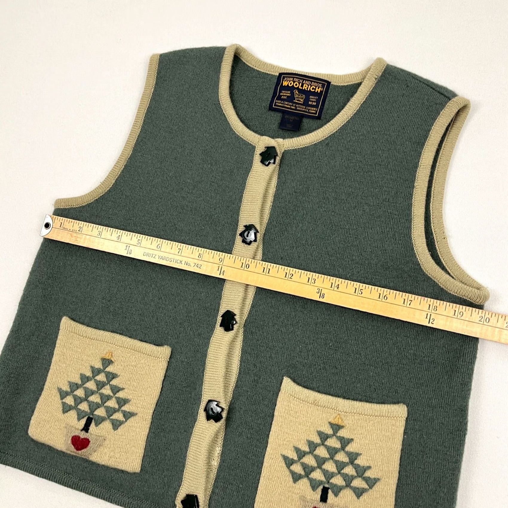 Vintage VINTAGE Woolrich Christmas Sweater Vest Womens M Green Wool Knit Holiday Party 90s Size M / US 6-8 / IT 42-44 - 6 Thumbnail
