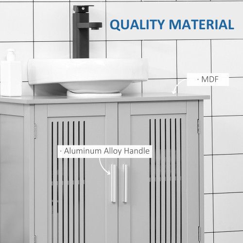 Designer × Homemade kleankin Modern Under Sink Cabinet with 2 Doors, Pedestal Un Size US L / EU 52-54 / 3 - 3 Thumbnail
