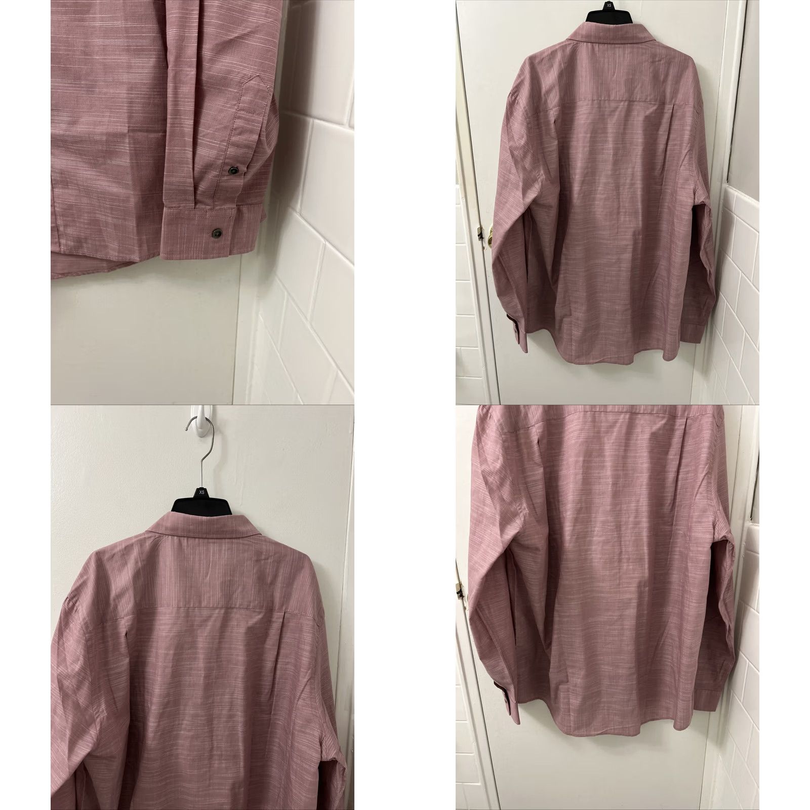 Alfani VINTAGE Alfani Shirt Mens XL Matte Rose Red Button-Down Pockets Long Sleeve Mens Regular Fit Dress Shirt Size US XL / EU 56 / 4 - 8 Thumbnail